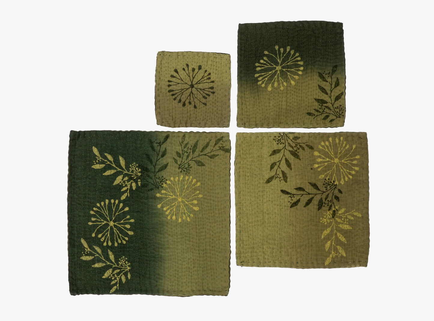 Ombre Handmade Coasters -Green ( set of 2)