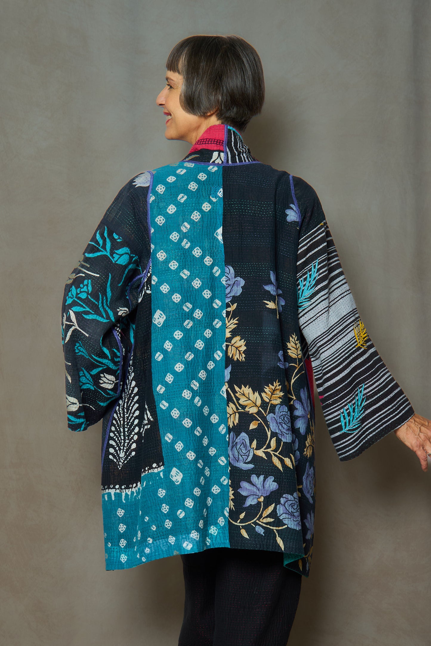 PUZZLE KANTHA A-LINE JKT - pz4003-blu -