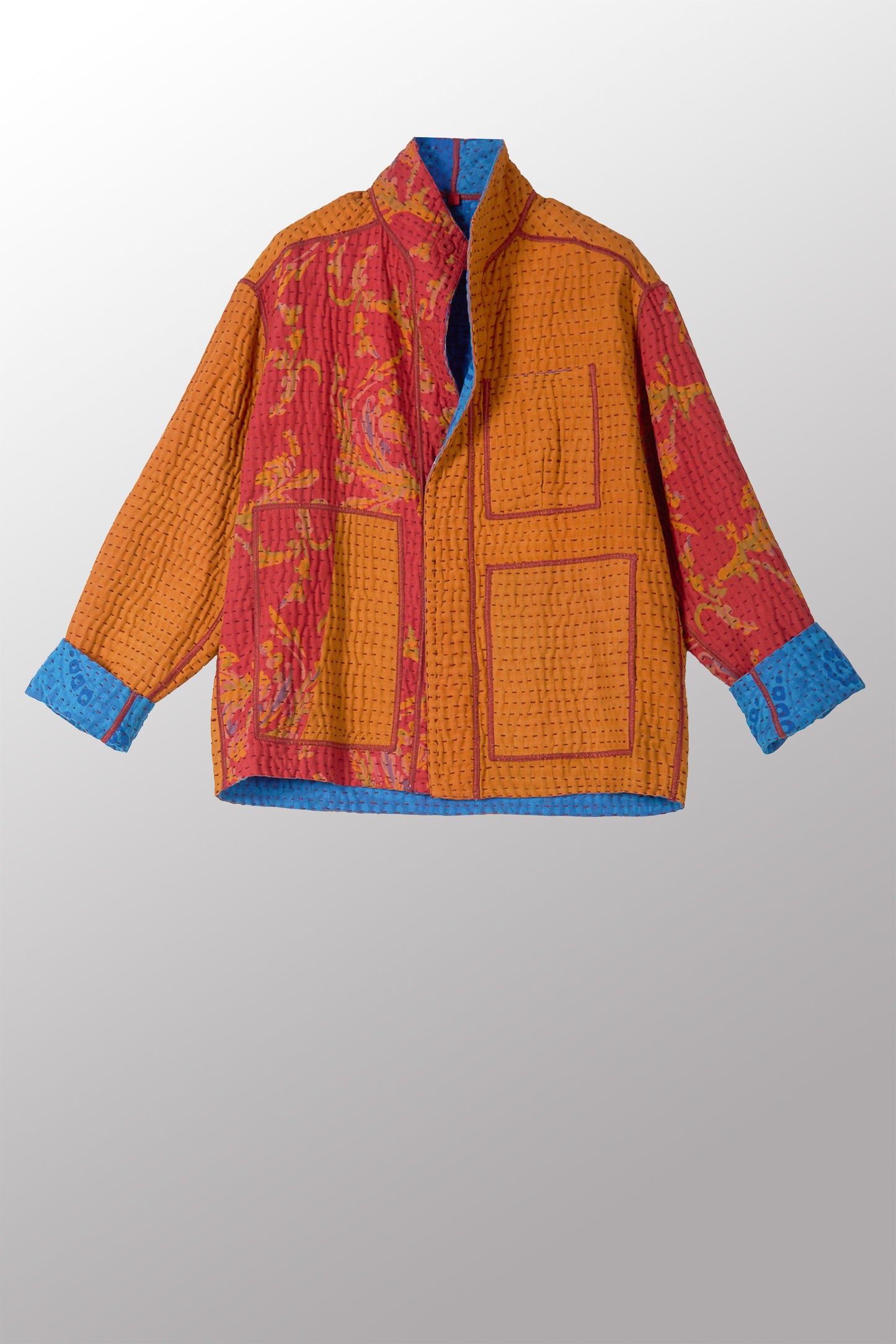 VINTAGE COTTON BBK KANTHA MEN'S BLOUSON - bb4040-0001s -