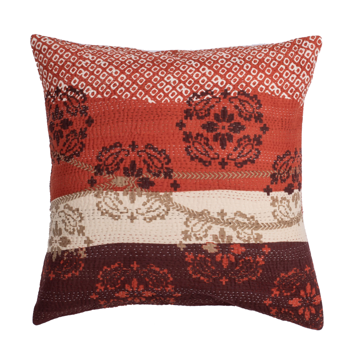 Vintage Kimono Print Orange Cushion