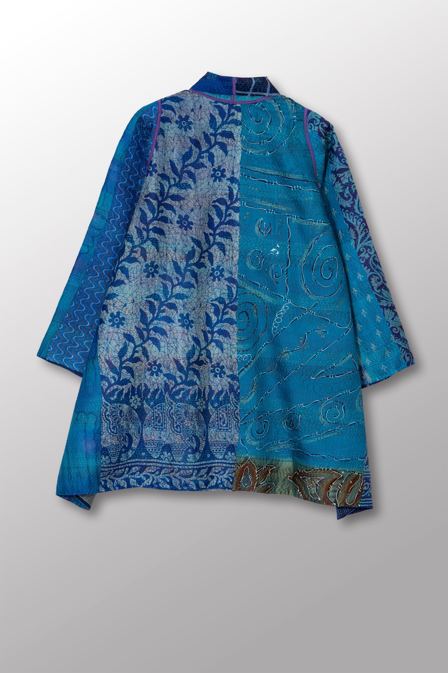 VINTAGE SILK KANTHA A-LINE JKT - sv2003-0395a -