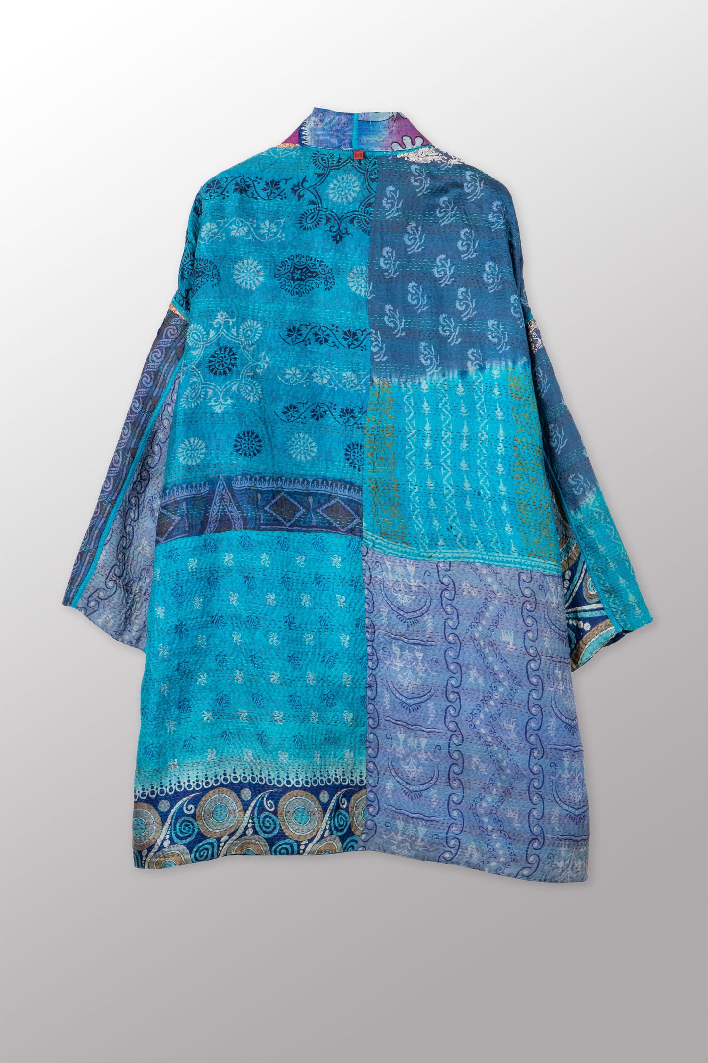 VINTAGE SILK KANTHA HAORI JACKET - sv2068-0005a -