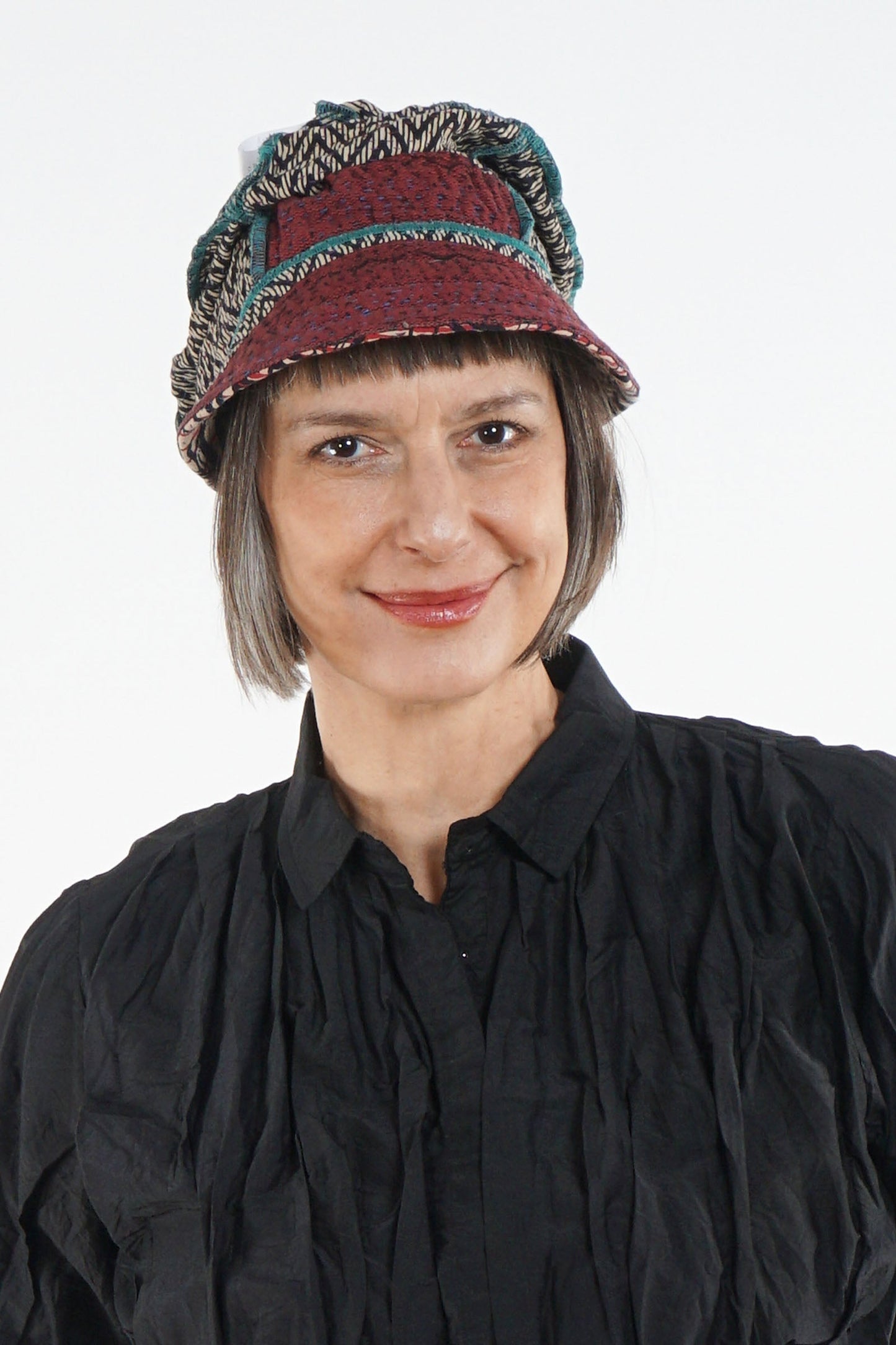 SOHO BAMBOO KANTHA HALF BRIM HAT - bo4881-blk -
