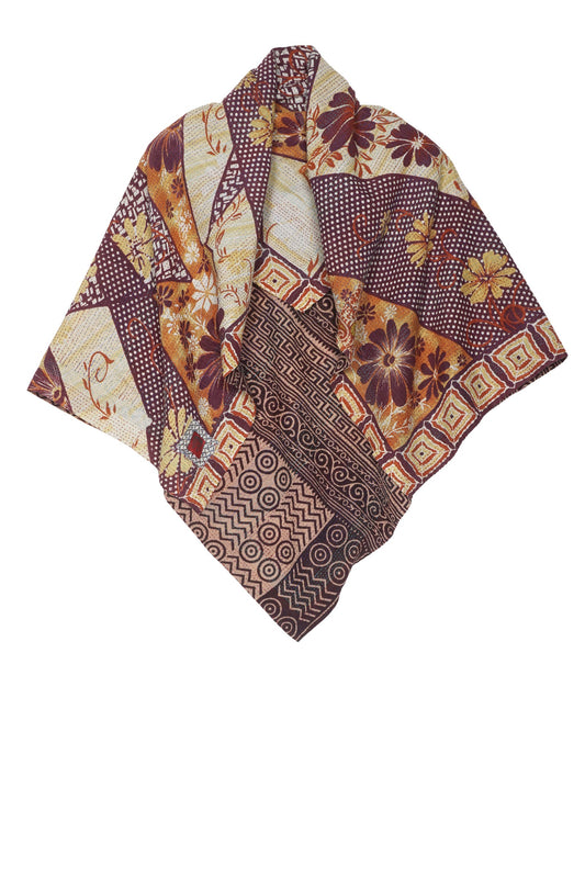 VINTAGE COTTON KANTHA SQUARE SCARF STANDARD - cv2809-0004a -