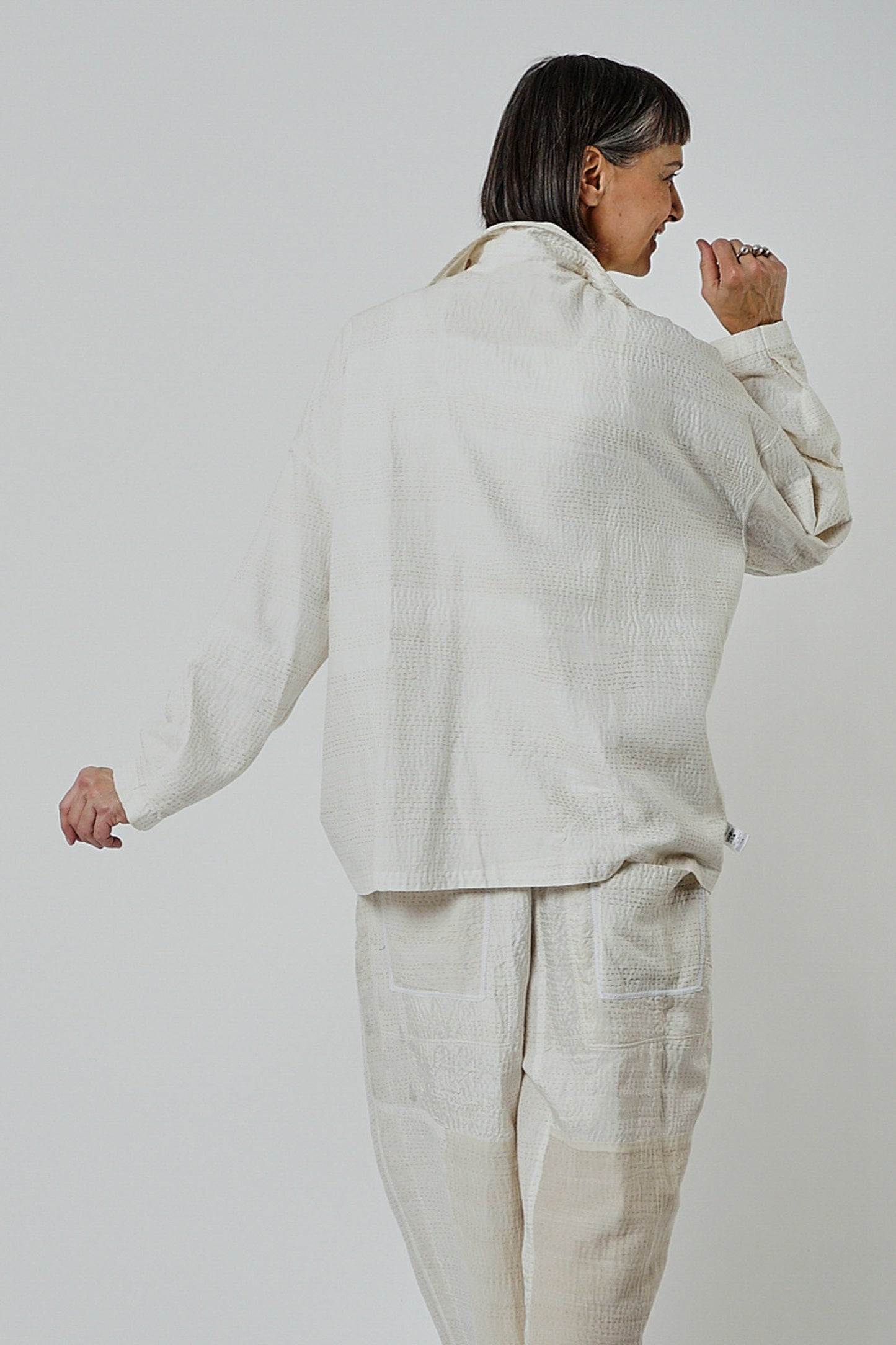 FRAYED PATCH KANTHA CAMP SHIRT - fi2525-ivy -