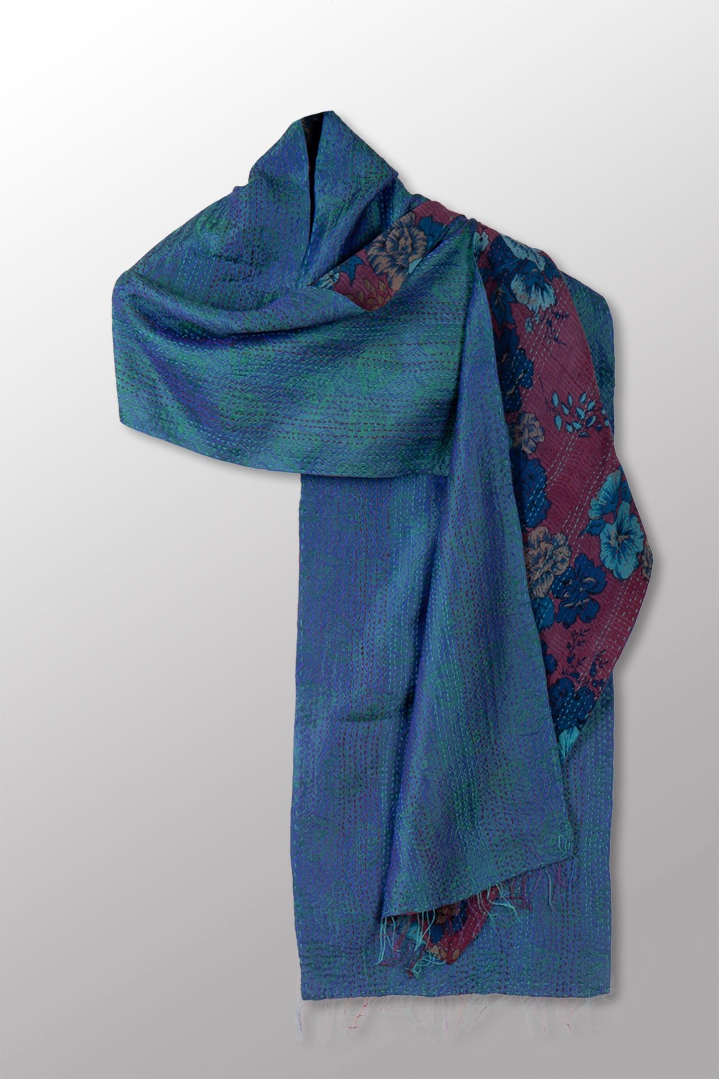 GEORGETTE JACQUARD KANTHA SCARF SHORT - gq2805-prp -