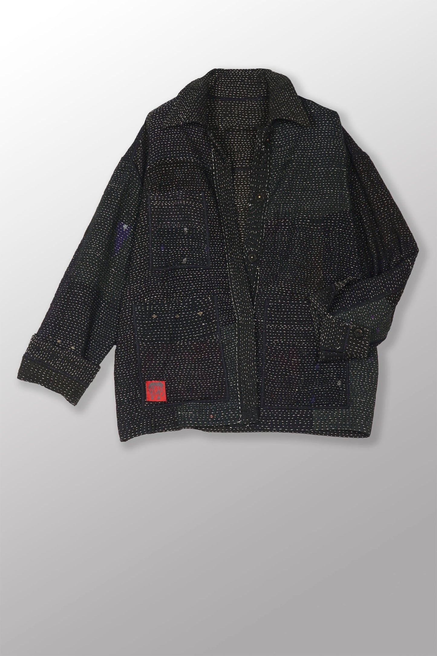 MUJI PATCH KANTHA WORKERS JACKET - mp4085-biy -