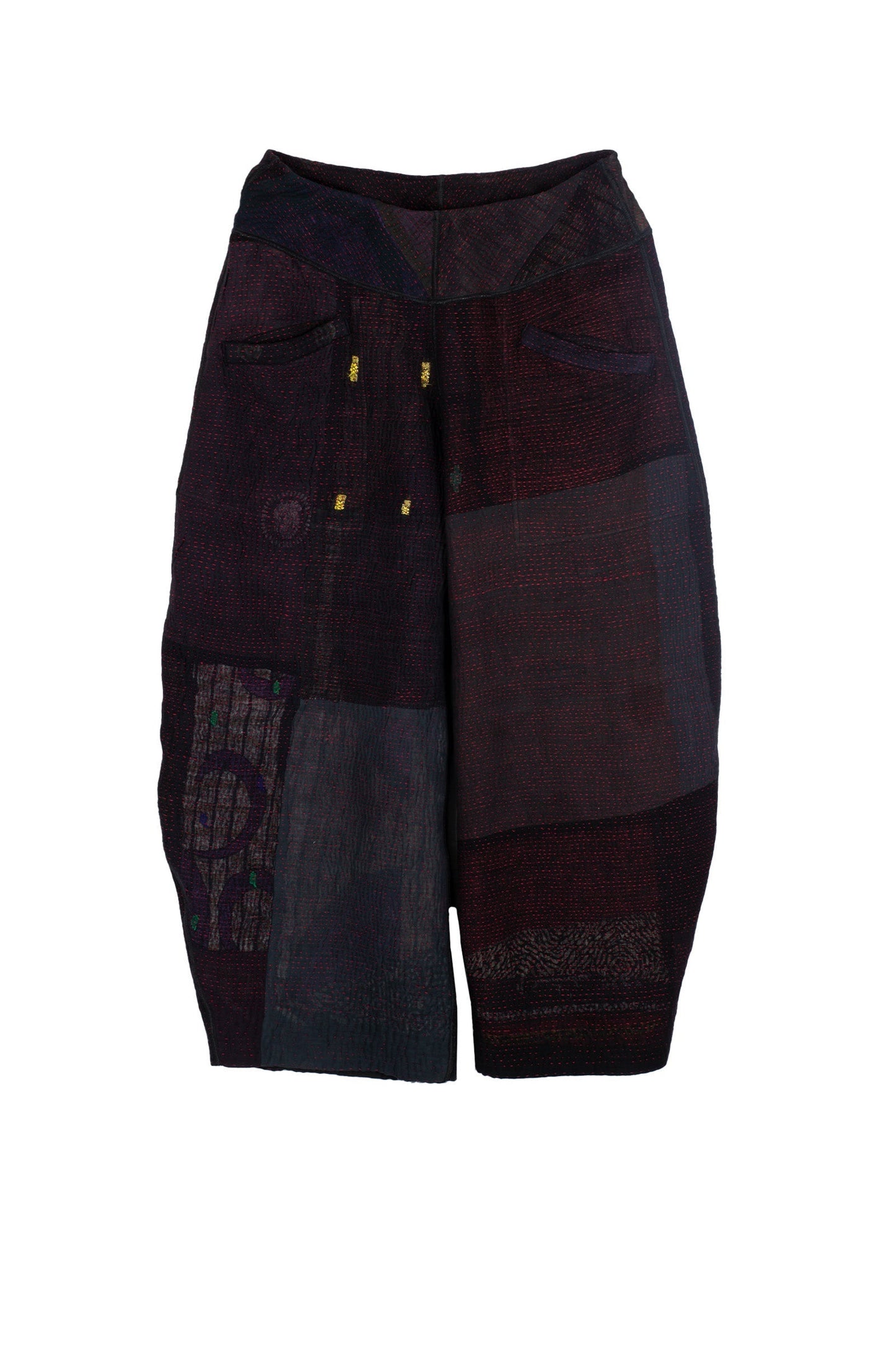 MUJI PATCH KANTHA LANTERN PANTS - mp4634-blk -