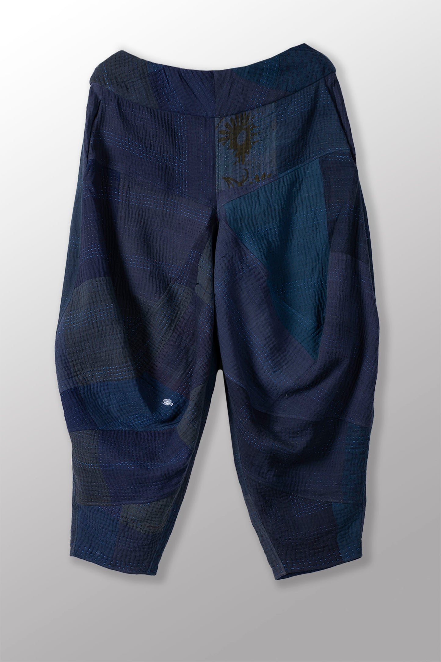 OMBRE PATCHED KANTHA NEW YAMAHA PANTS - op4652-nvy -