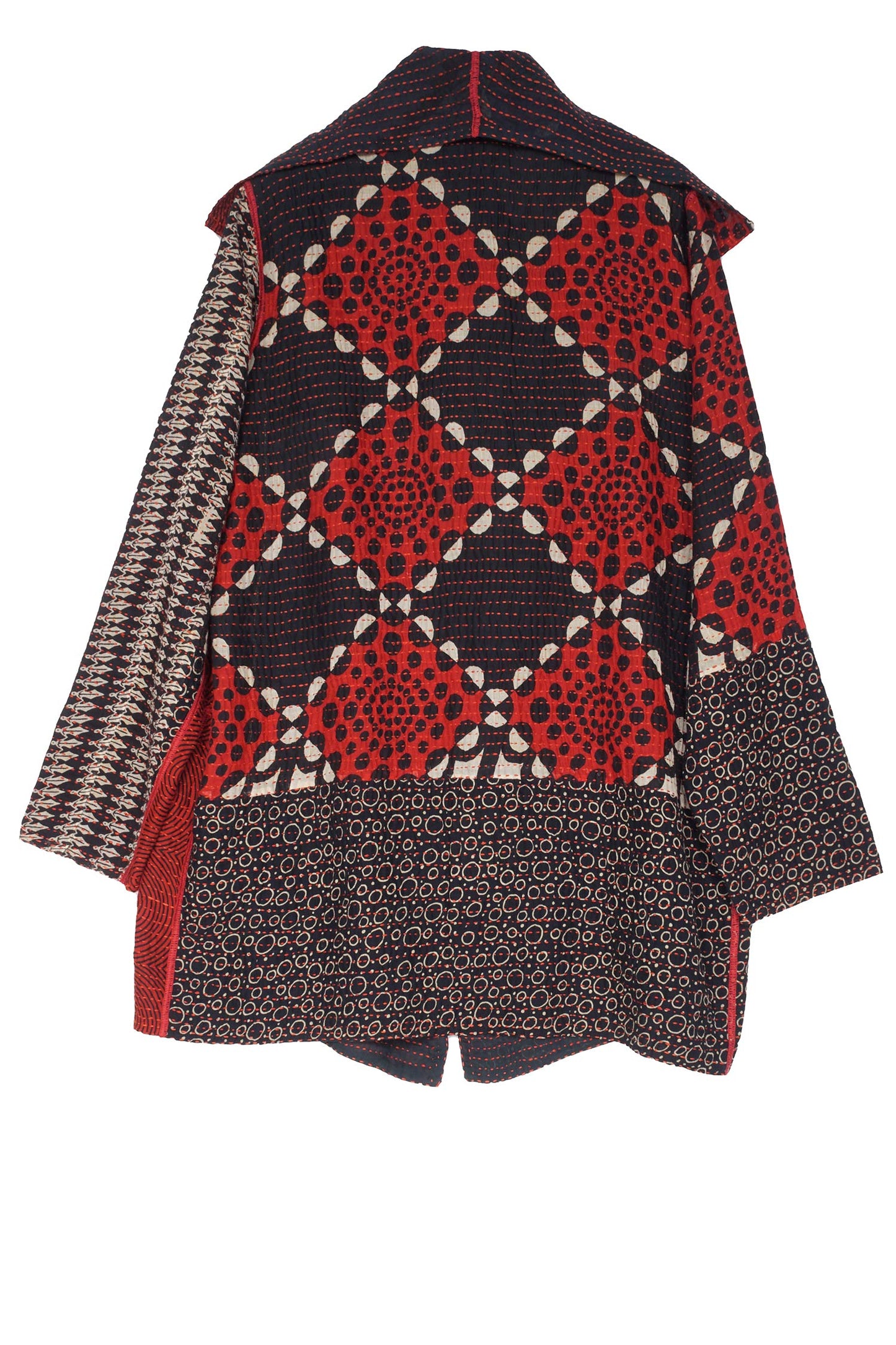 BBK W VINTAGE BACKING KANTHA POCKET JKT - pk2002-red -