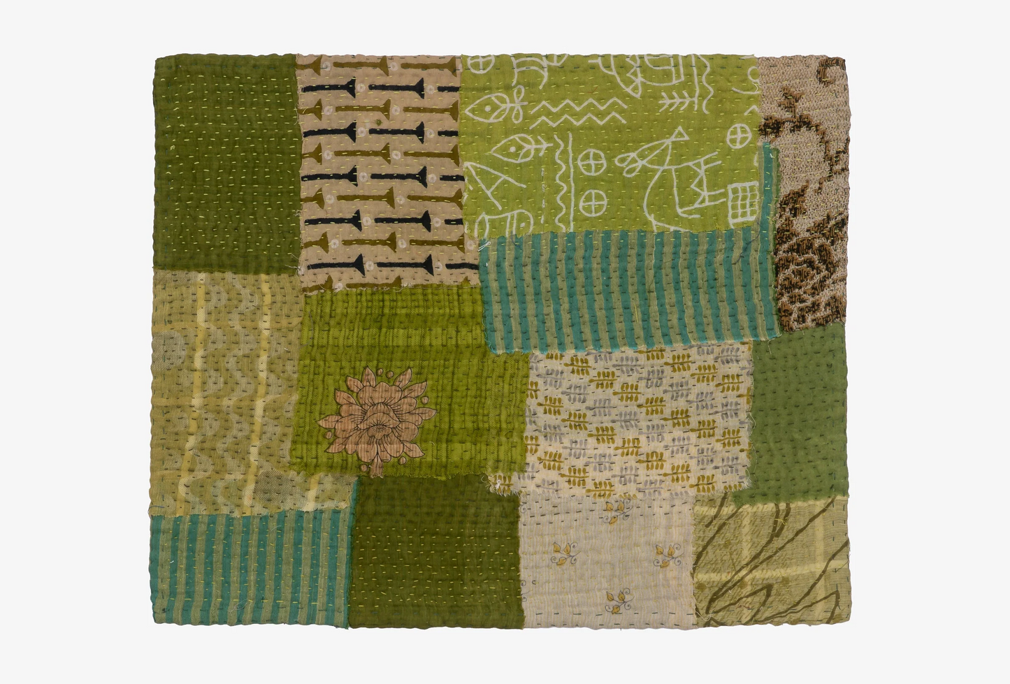 Ombre Patch Handmade Placemats - Green (SET OF 2)