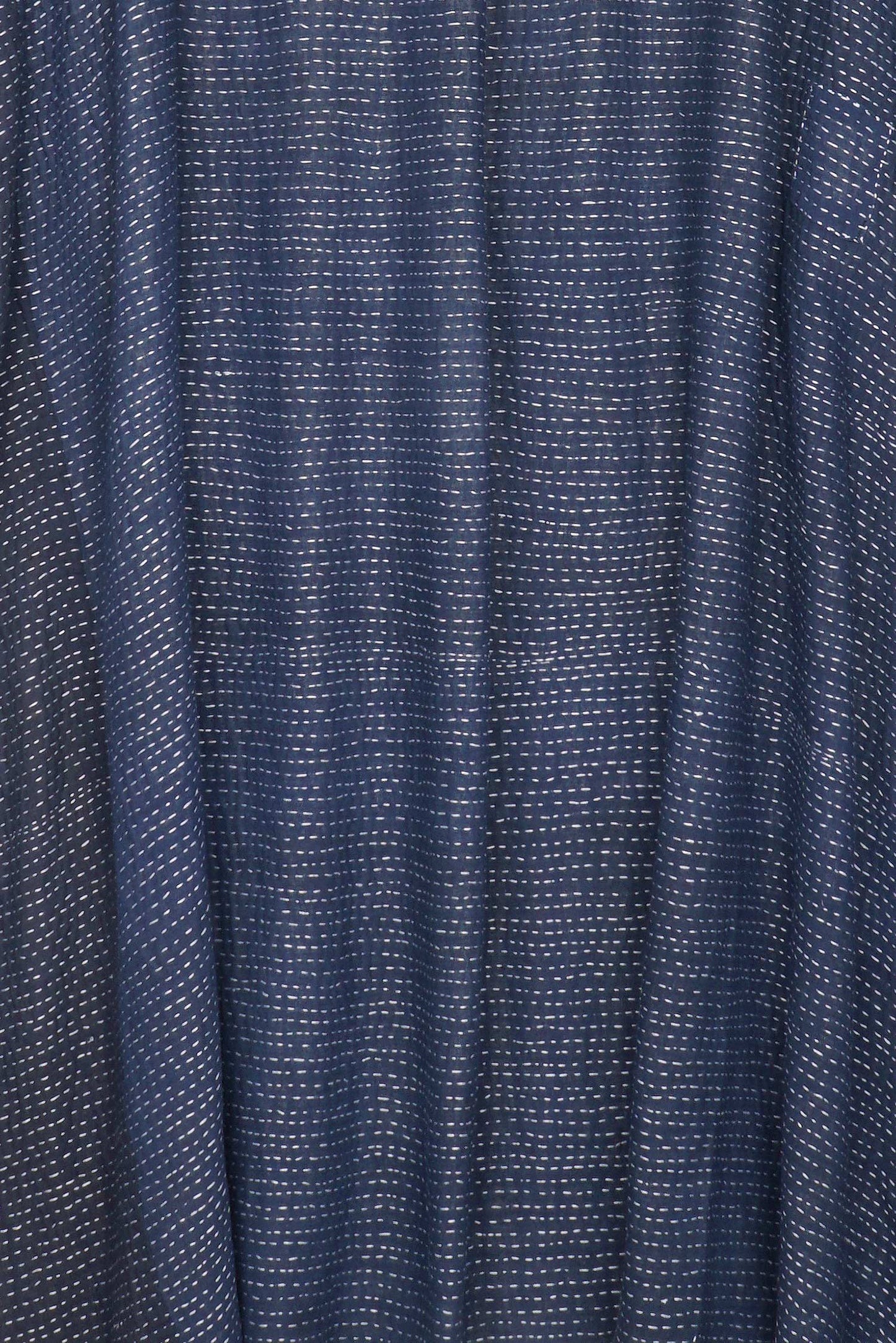 INDONESIAN PRINT VINTAGE INDIGO BACKING KANTHA OVERSIZE DRESS - bi2432-blu -
