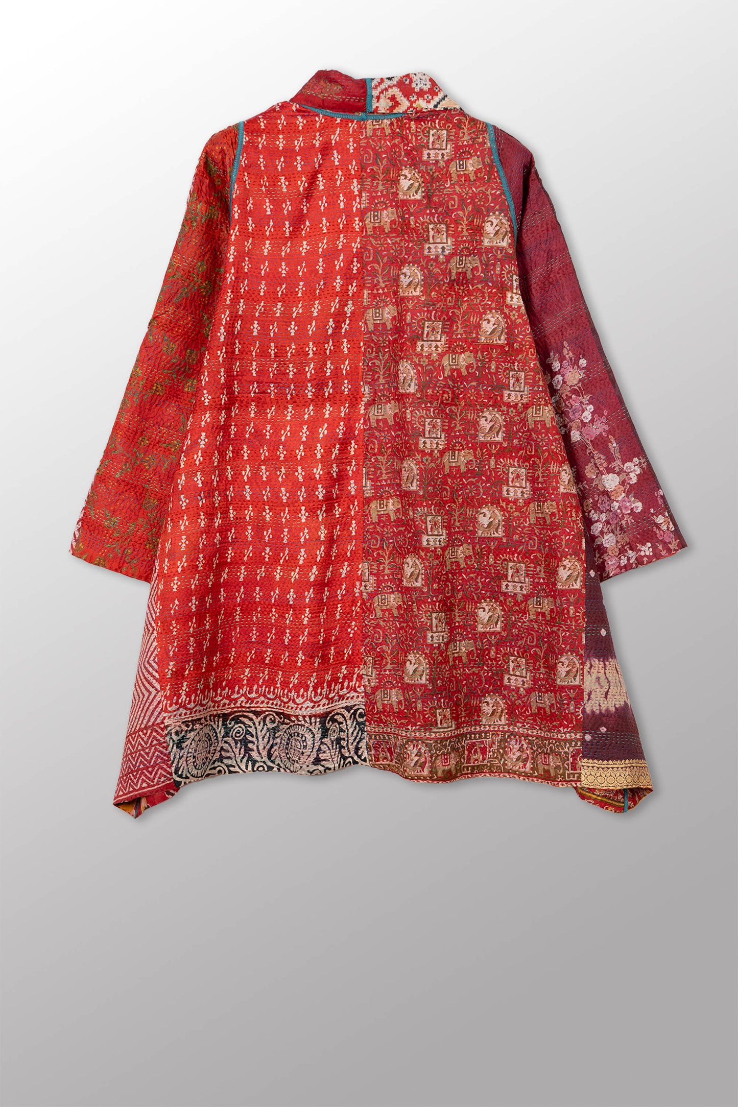 VINTAGE SILK KANTHA A-LINE JKT - sv2003-0417a -