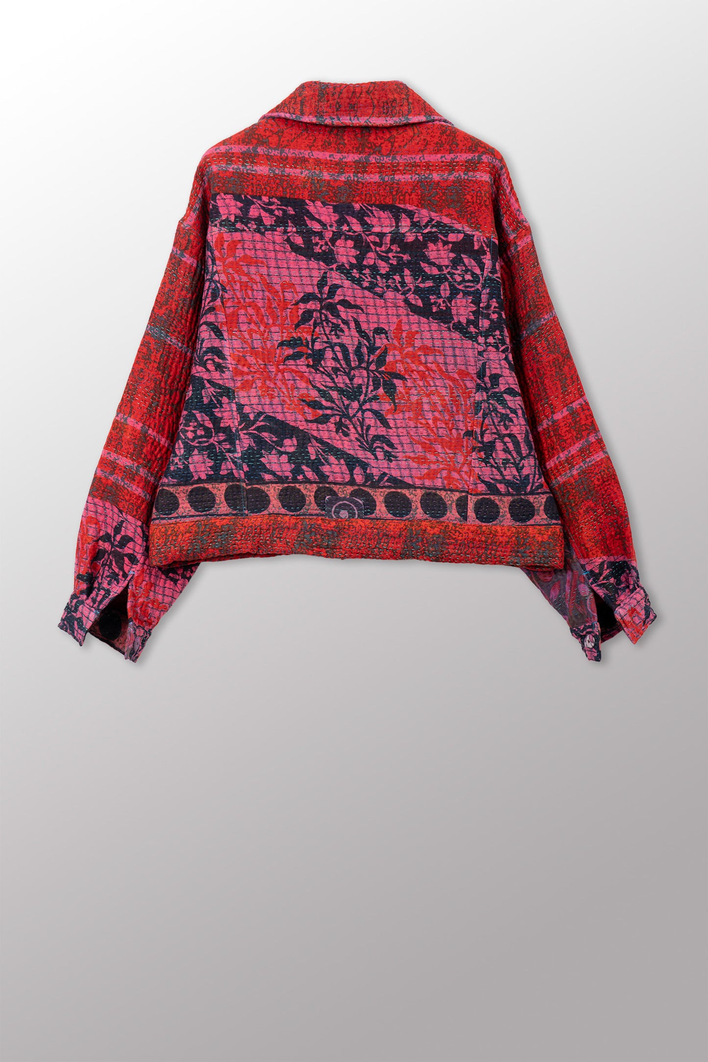 COTTON OVERDYE KANTHA OVERSIZED TRUCKER JACKET - ov4j107-cfus001s -