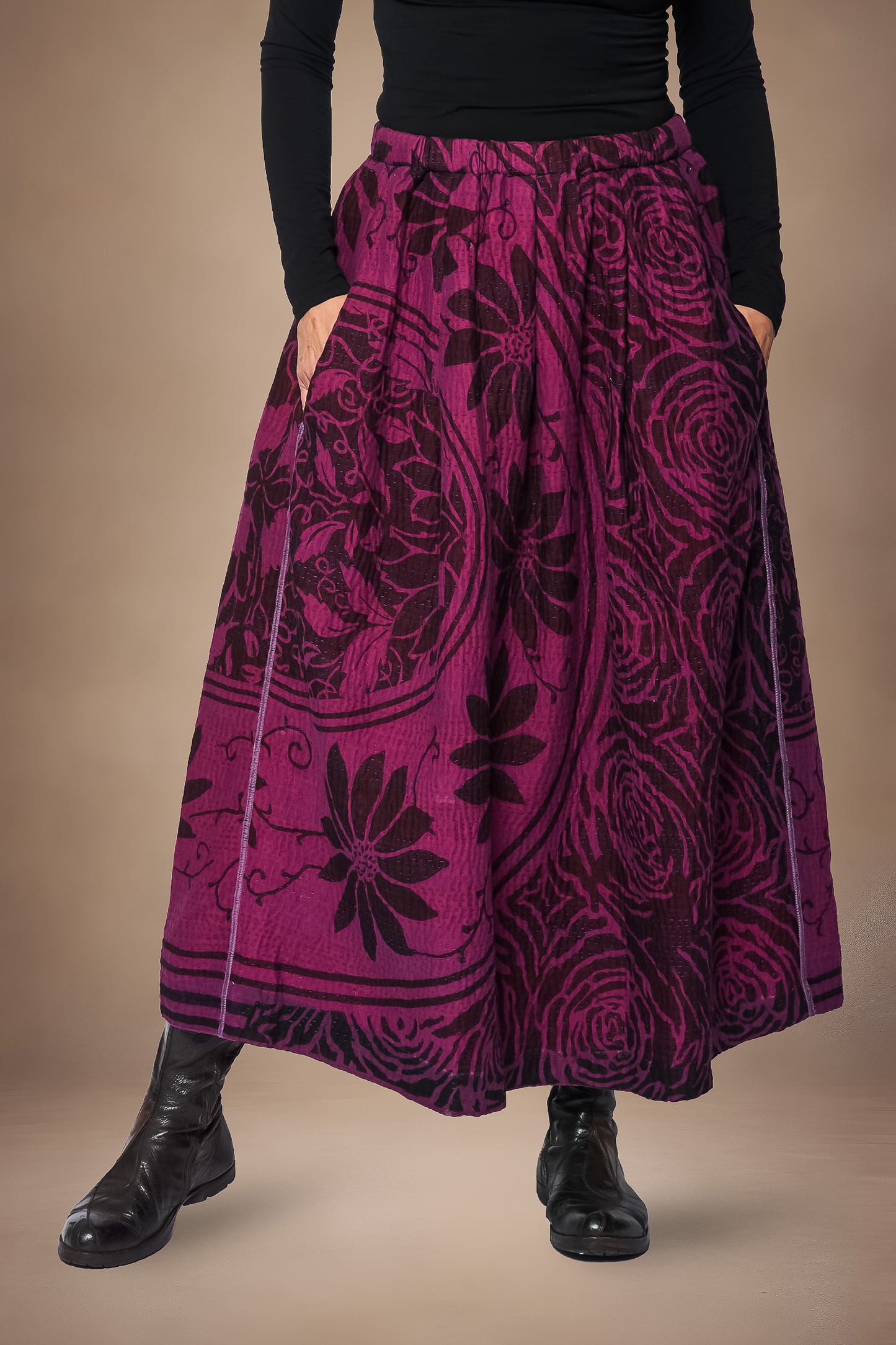 TUCKED GATHER SKIRT - oc4663-prp -