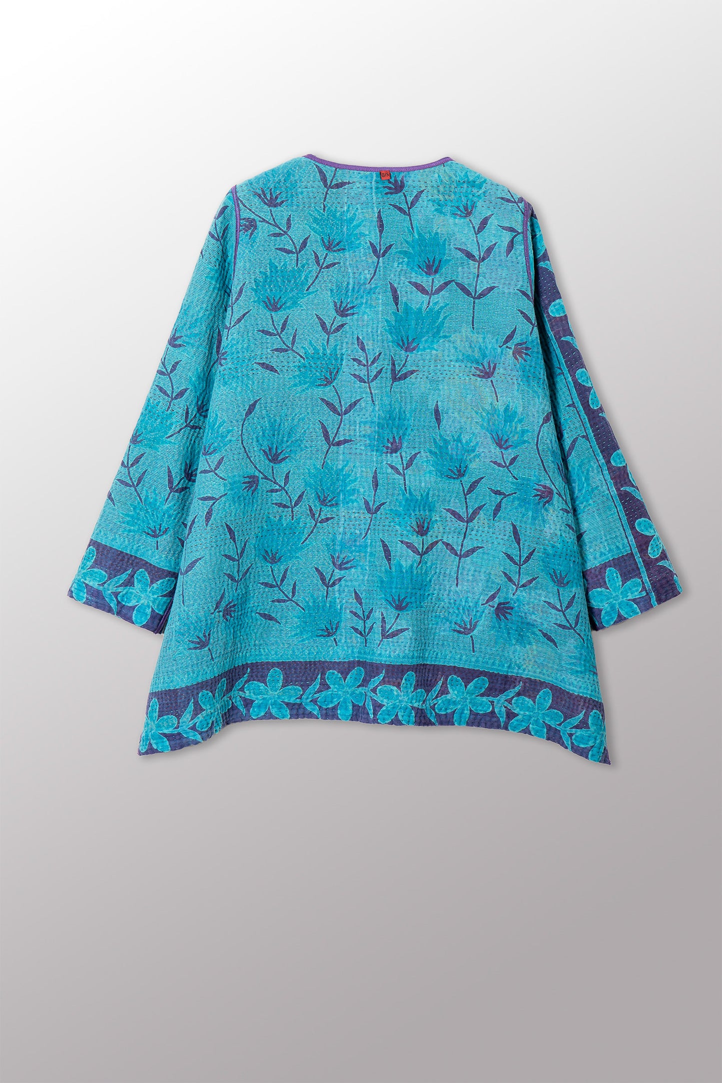 COTTON OVERDYE KANTHA CREW NECK POCKET JACKET - ov4025-ctur001a -