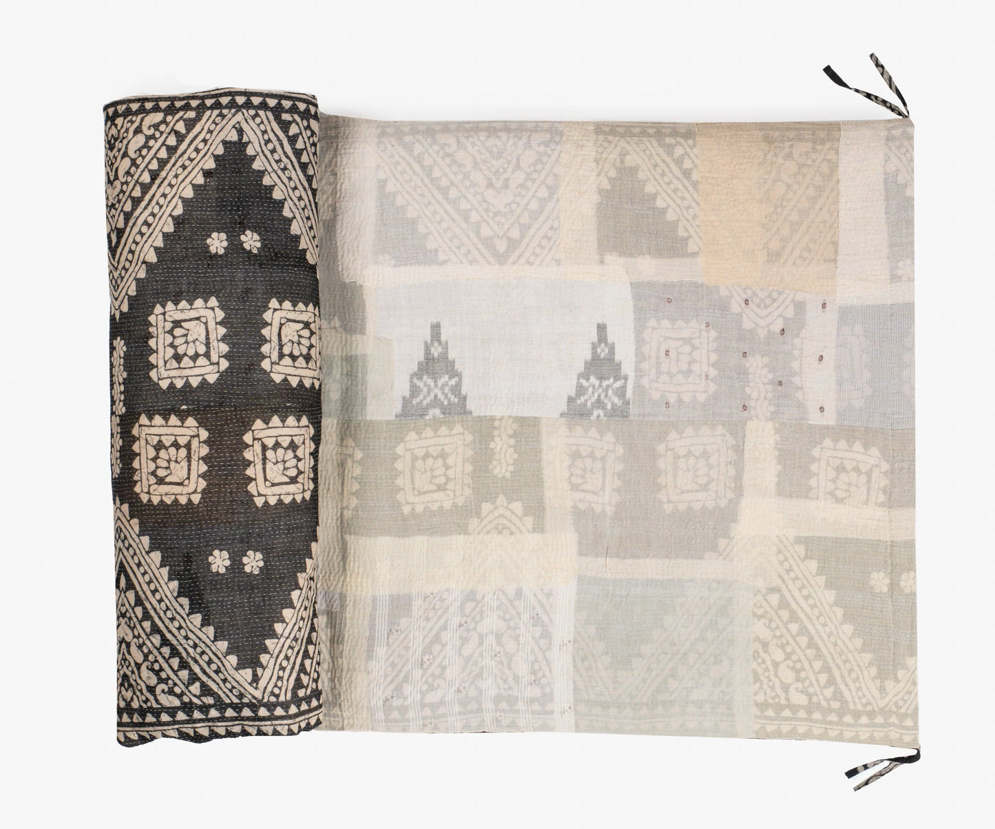 Mosaic Fray Handmade Vintage Kantha Day Bed Mattress Cover -Carrots