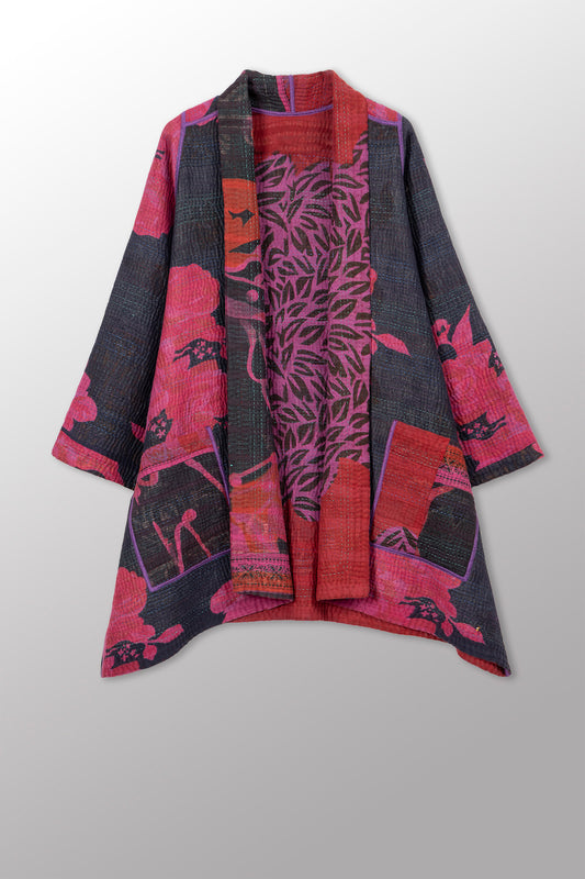 COTTON OVERDYE KANTHA A-LINE JKT - ov4003-cfus041a -