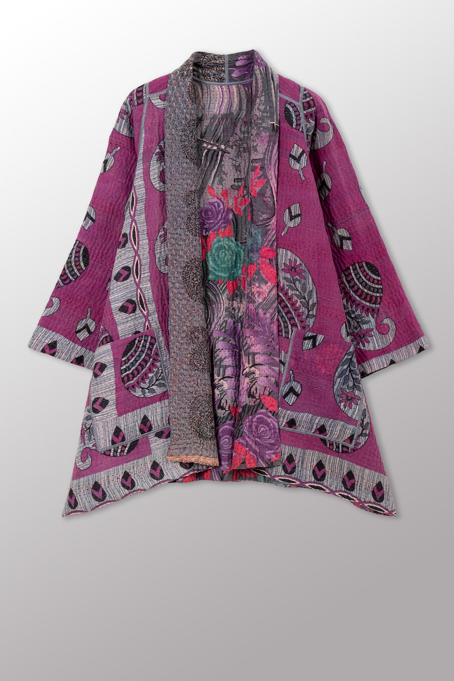 VINTAGE COTTON KANTHA A-LINE JKT - cv4003-0475a -