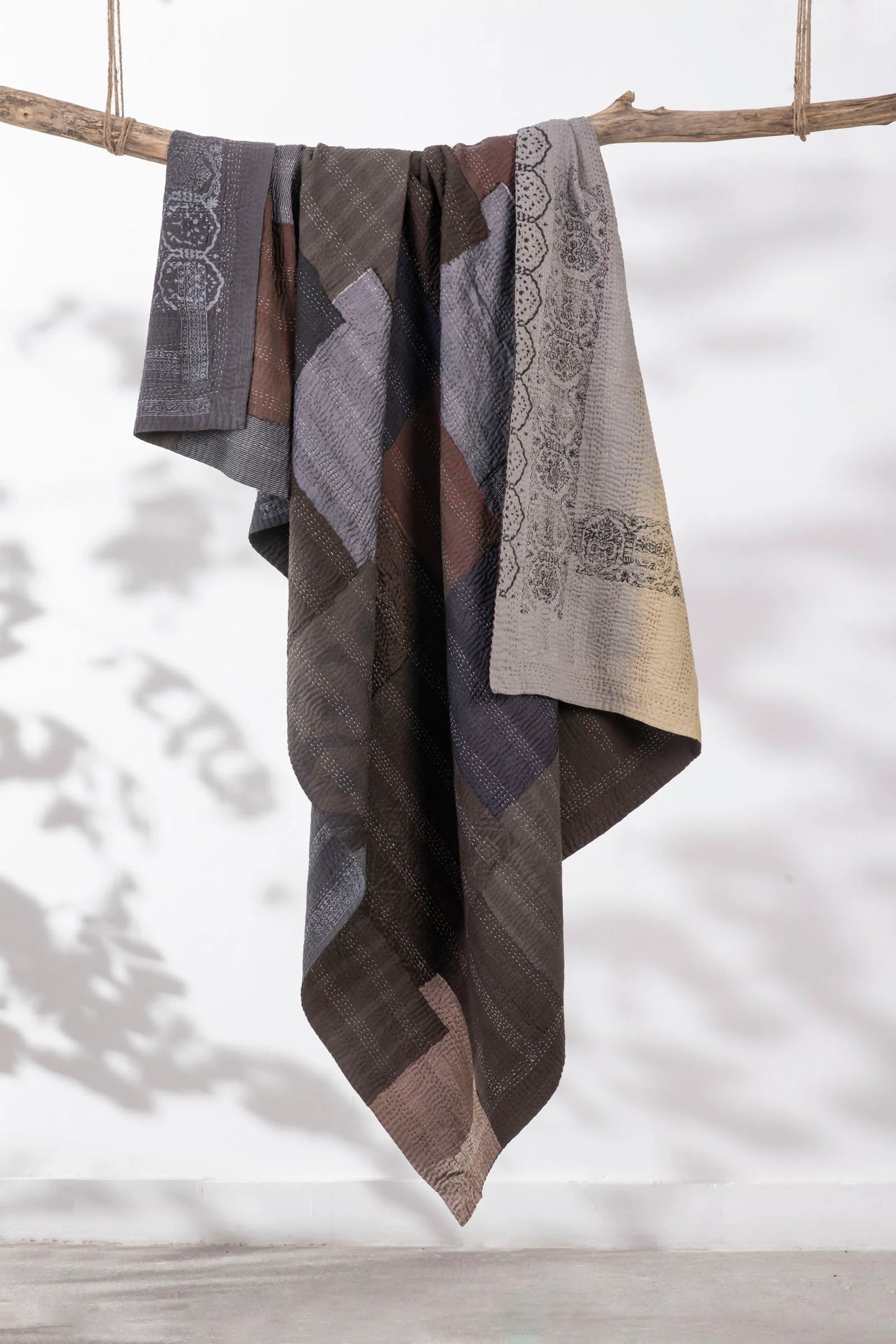 Ombre With Fray Patch Handmade Vintage Quilt - Yellowstone