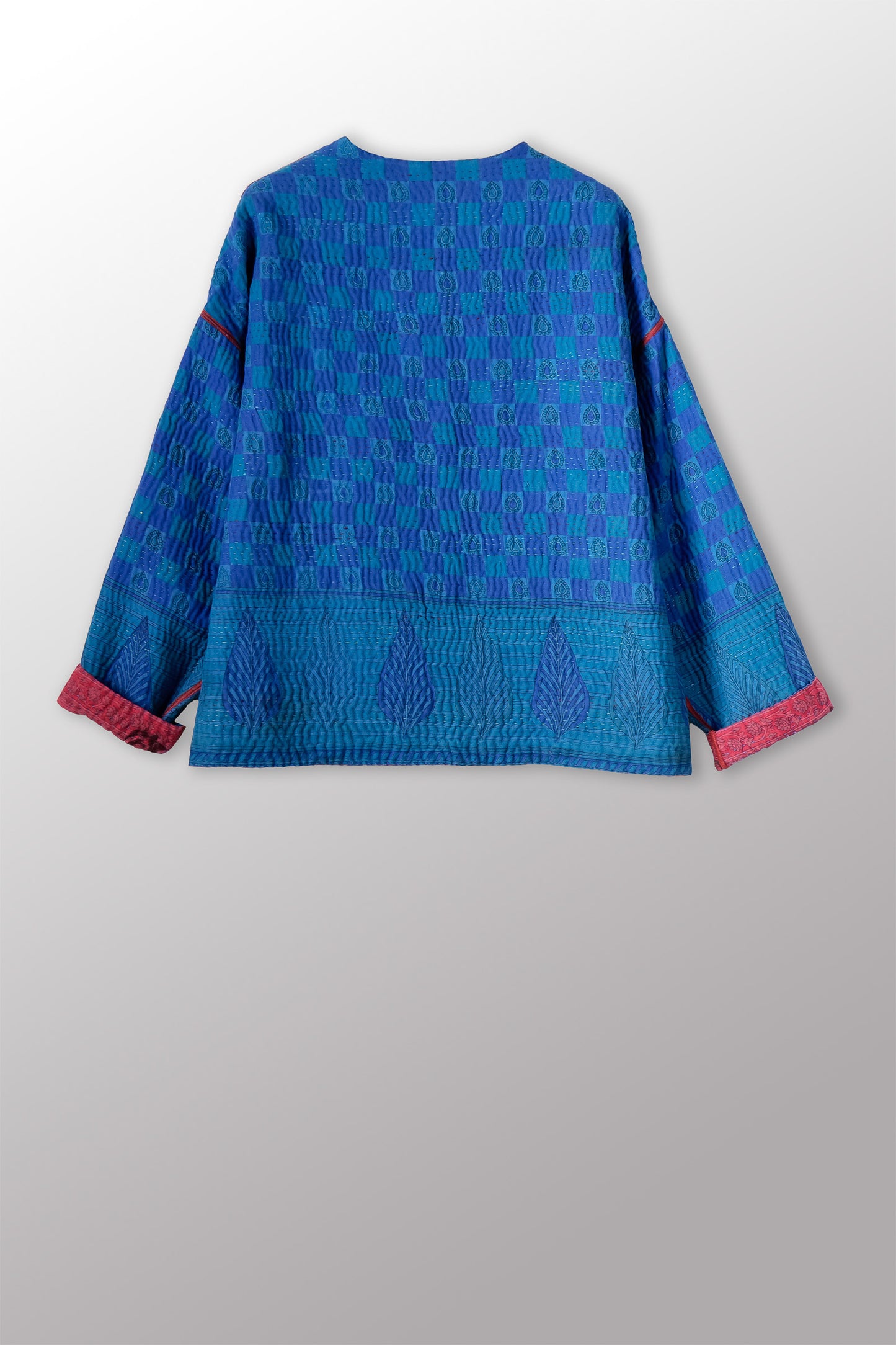 COTTON OVERDYE KANTHA CREW NECK SHORT JKT - ov4053-cblu011a -