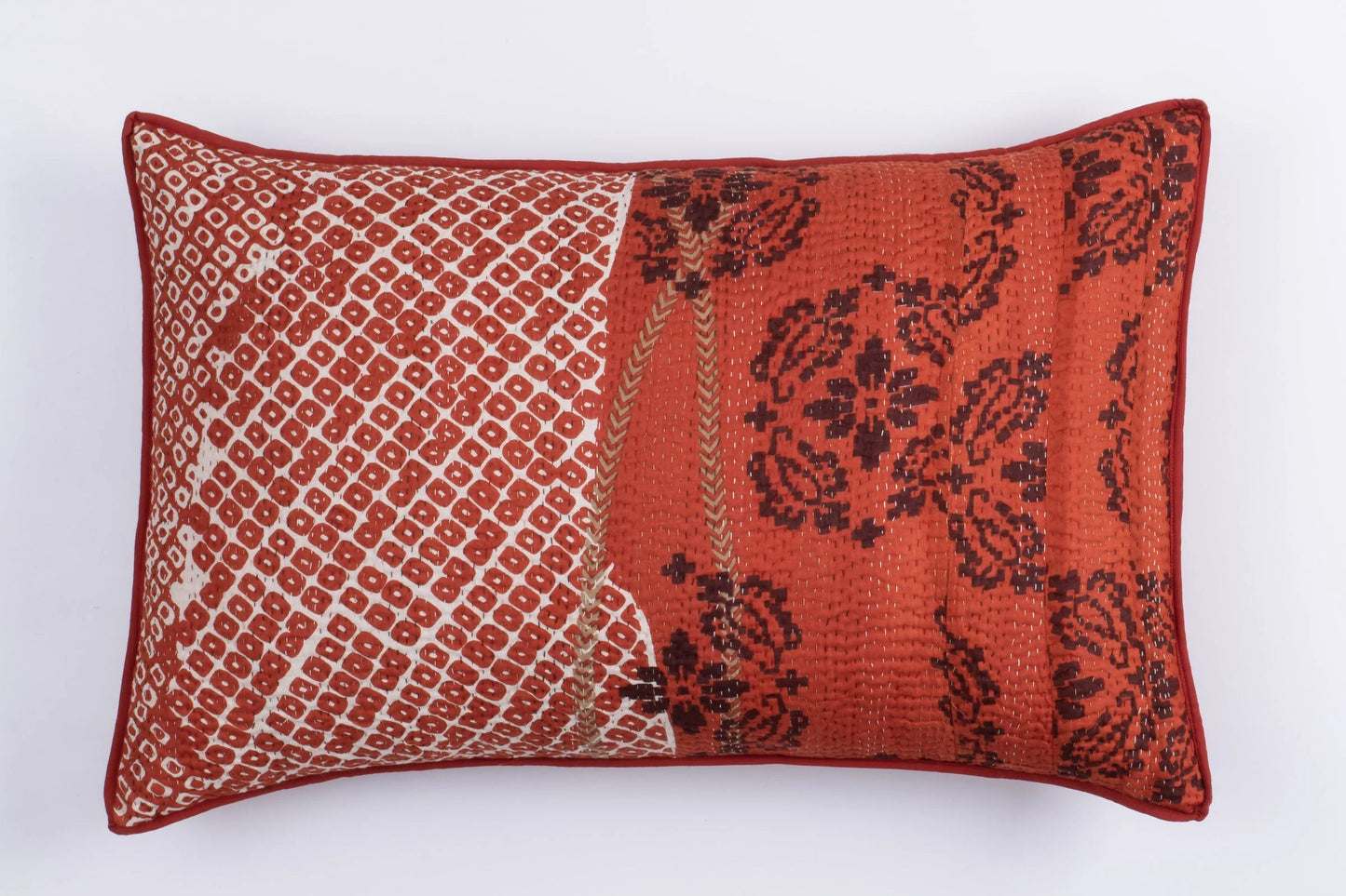 Vintage Kimono Print  Orange  Cushion