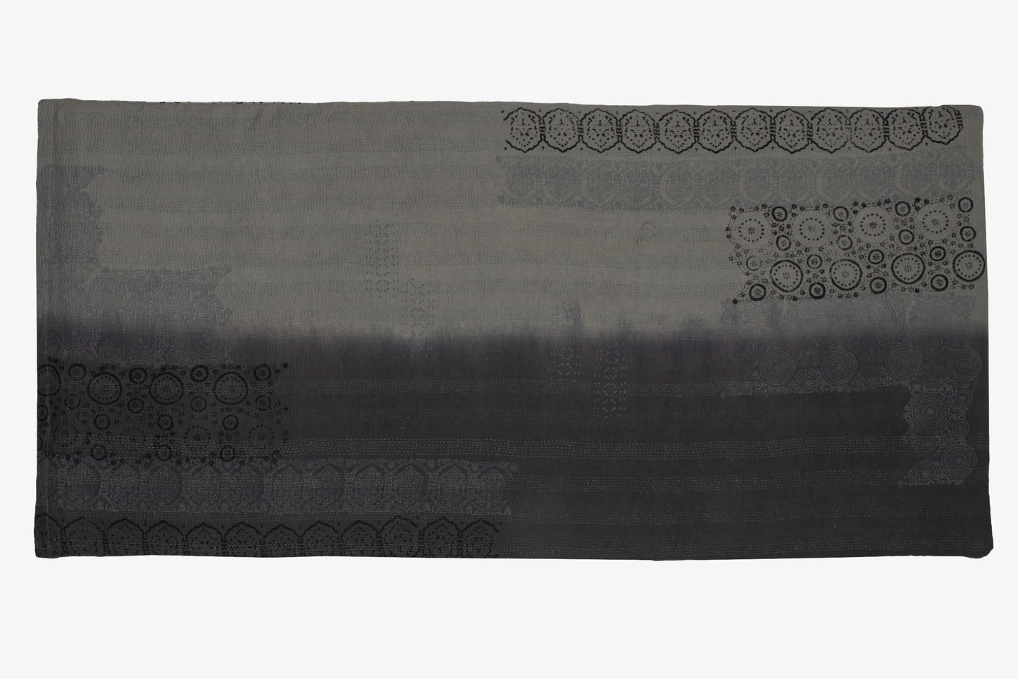 Vintage Fray Patch & Ombre Kantha Day Bed Mattress Cover - Yellow Stone