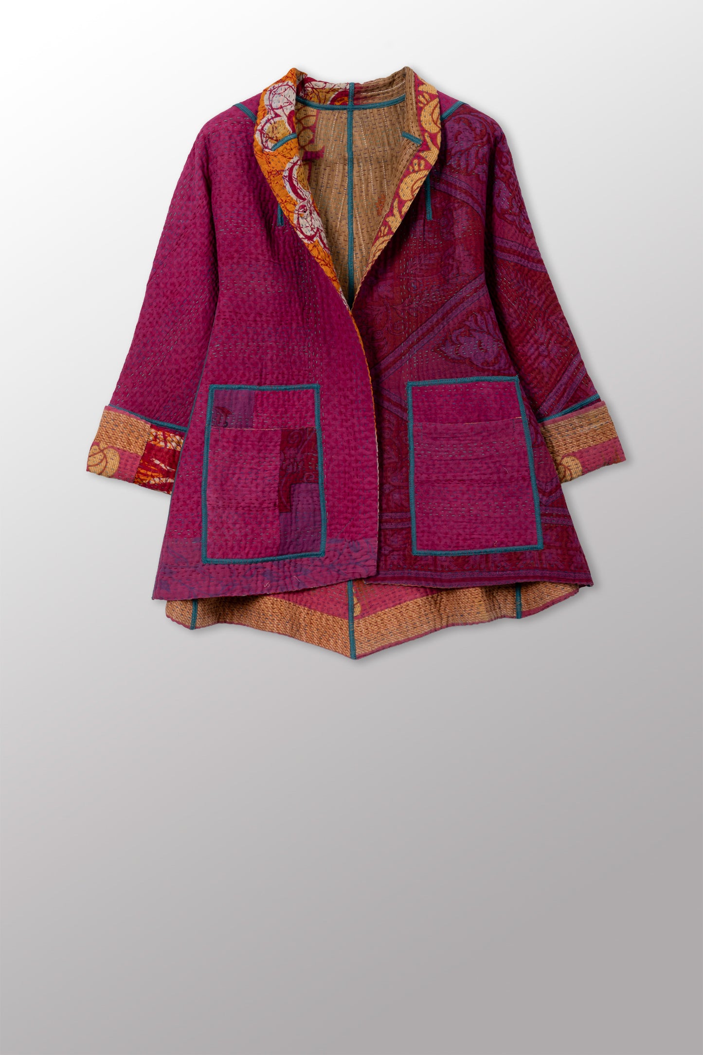 COTTON OVERDYE KANTHA FLARE SHORT JKT - ov4011-cfus003s -