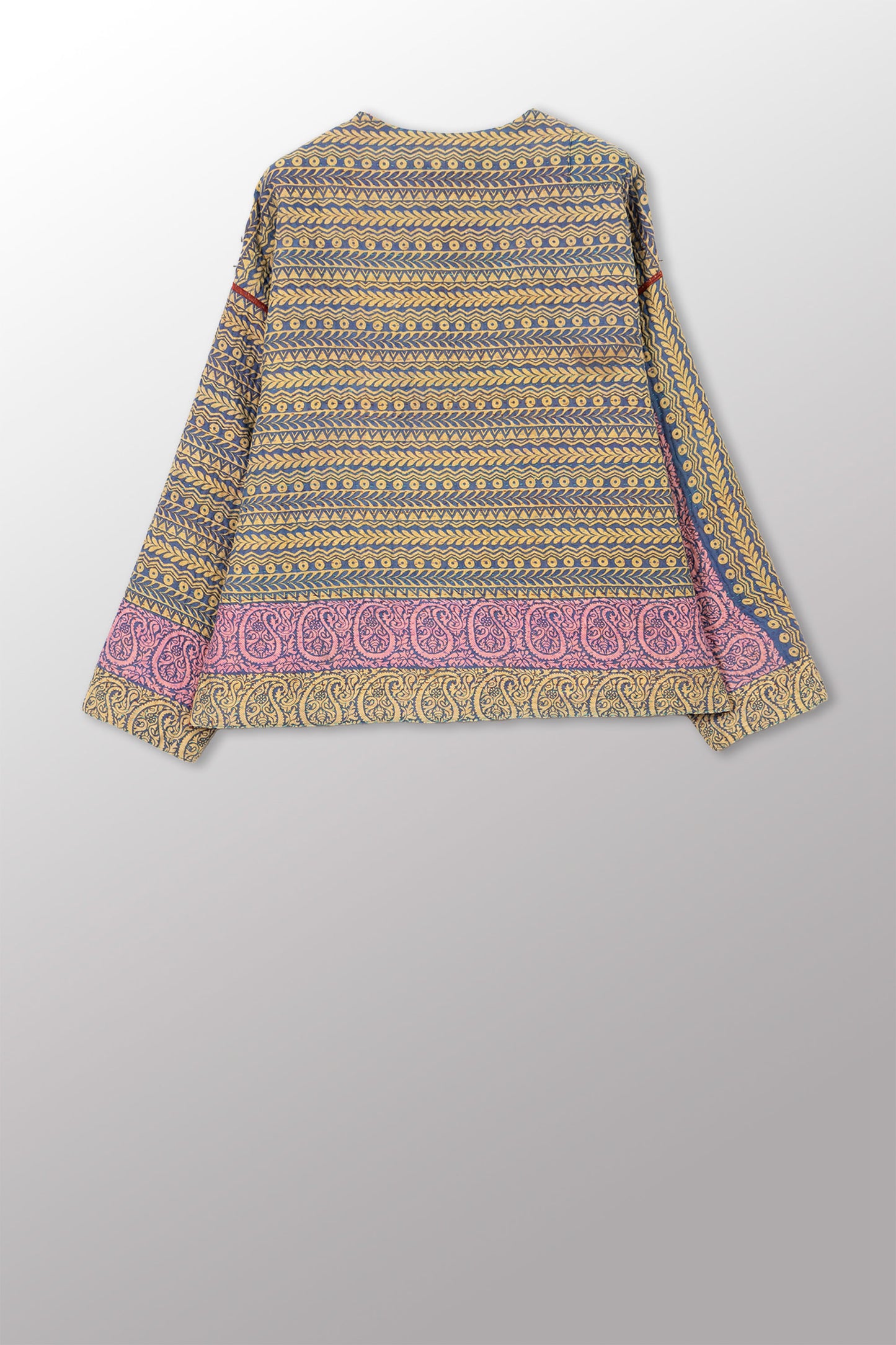 VINTAGE COTTON KANTHA CREW NECK SHORT JKT - cv4053-0071a -