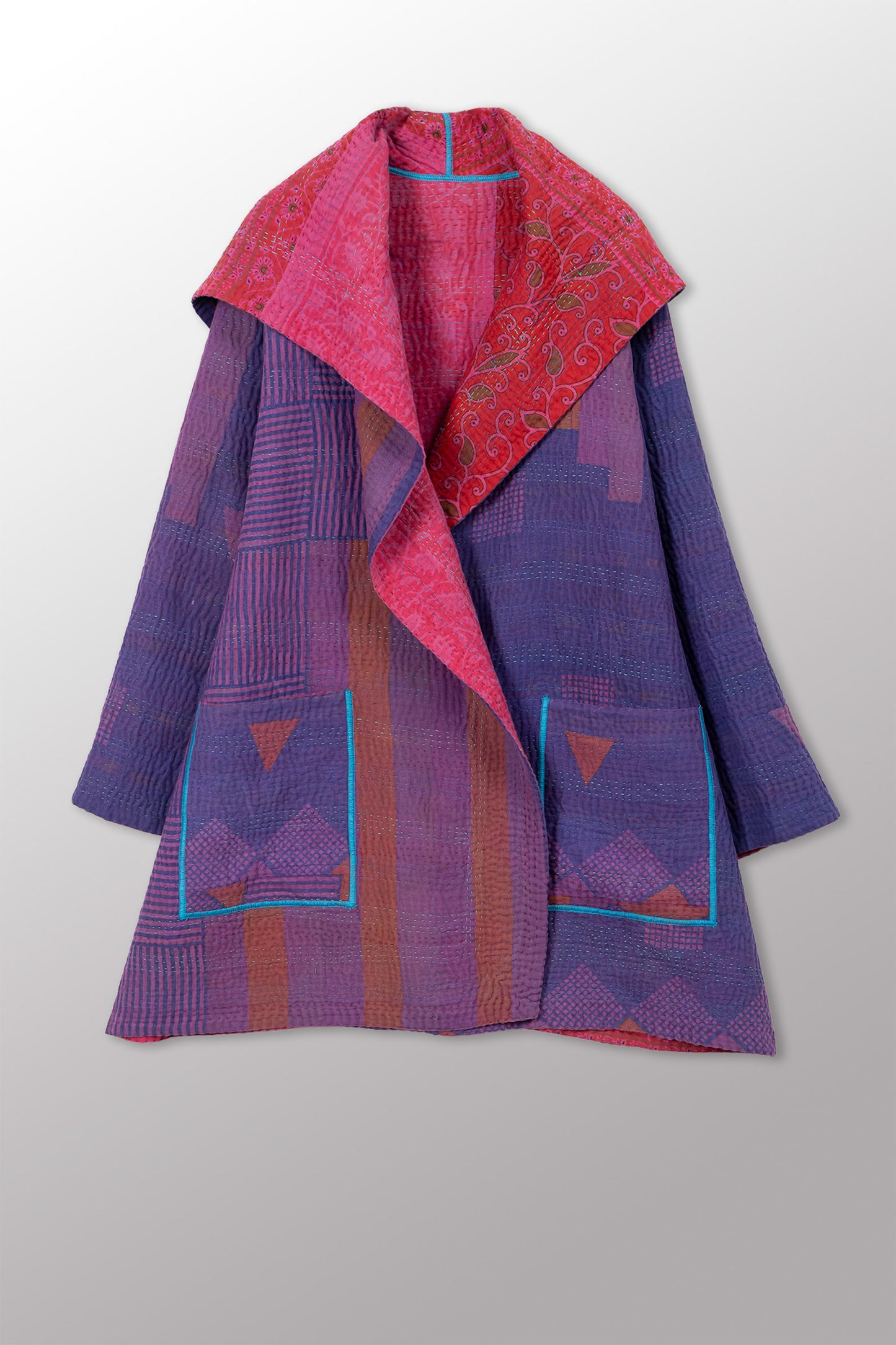 COTTON OVERDYE KANTHA POCKET COAT - ov4301-cfus001a -