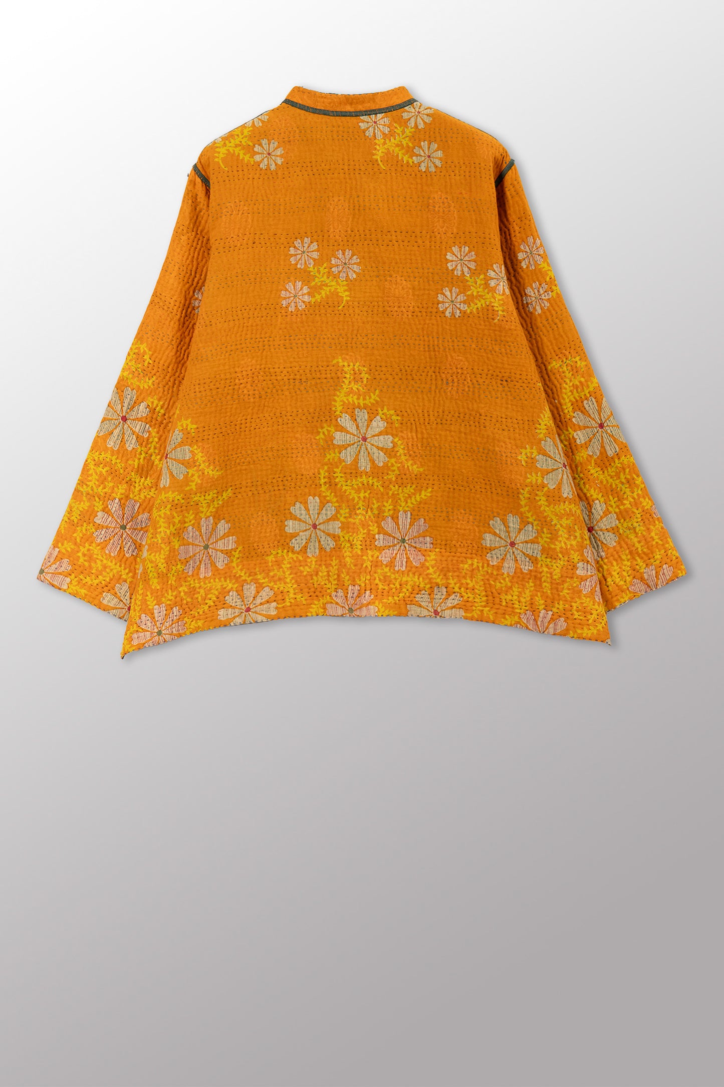 VINTAGE COTTON KANTHA KAFTAN JACKET SHORT - cv4088-0011s -
