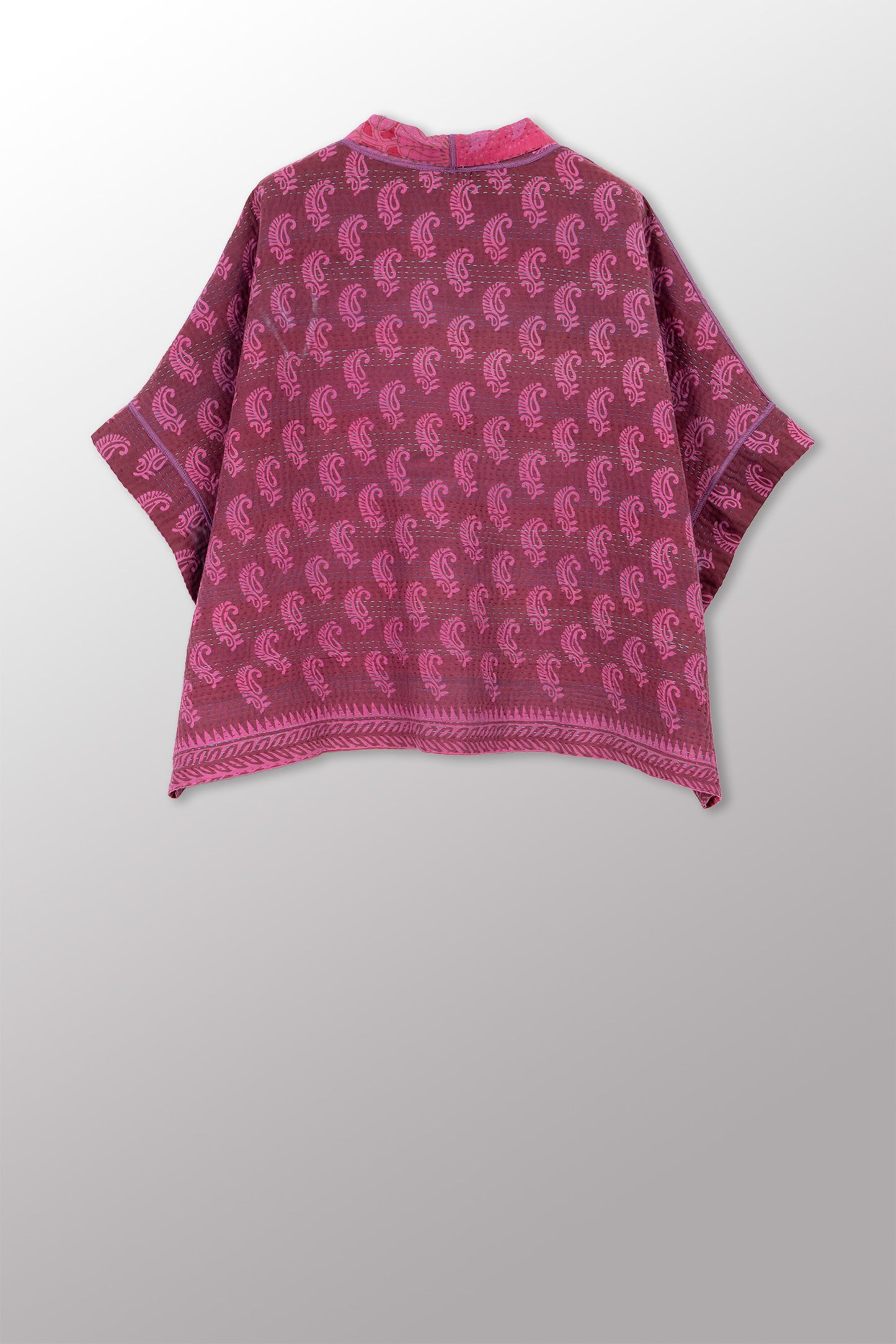 COTTON OVERDYE KANTHA MINI PONCHO - ov4060-cpik001a -