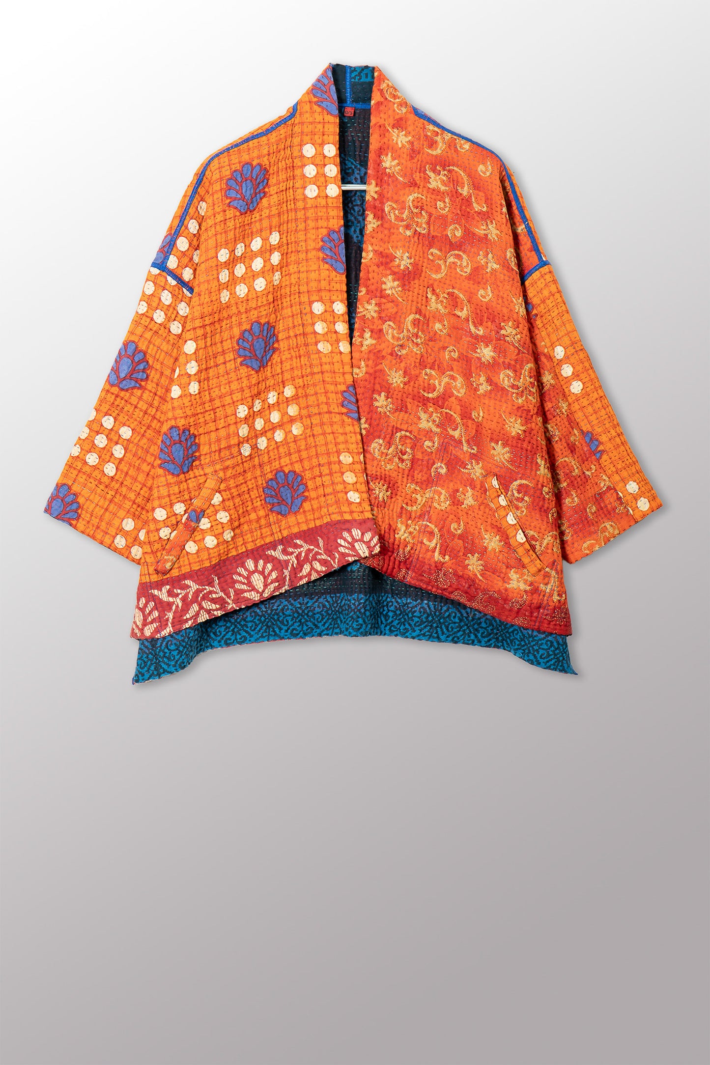 VINTAGE COTTON KANTHA MINI KIMONO JKT - cv4055-0055a -