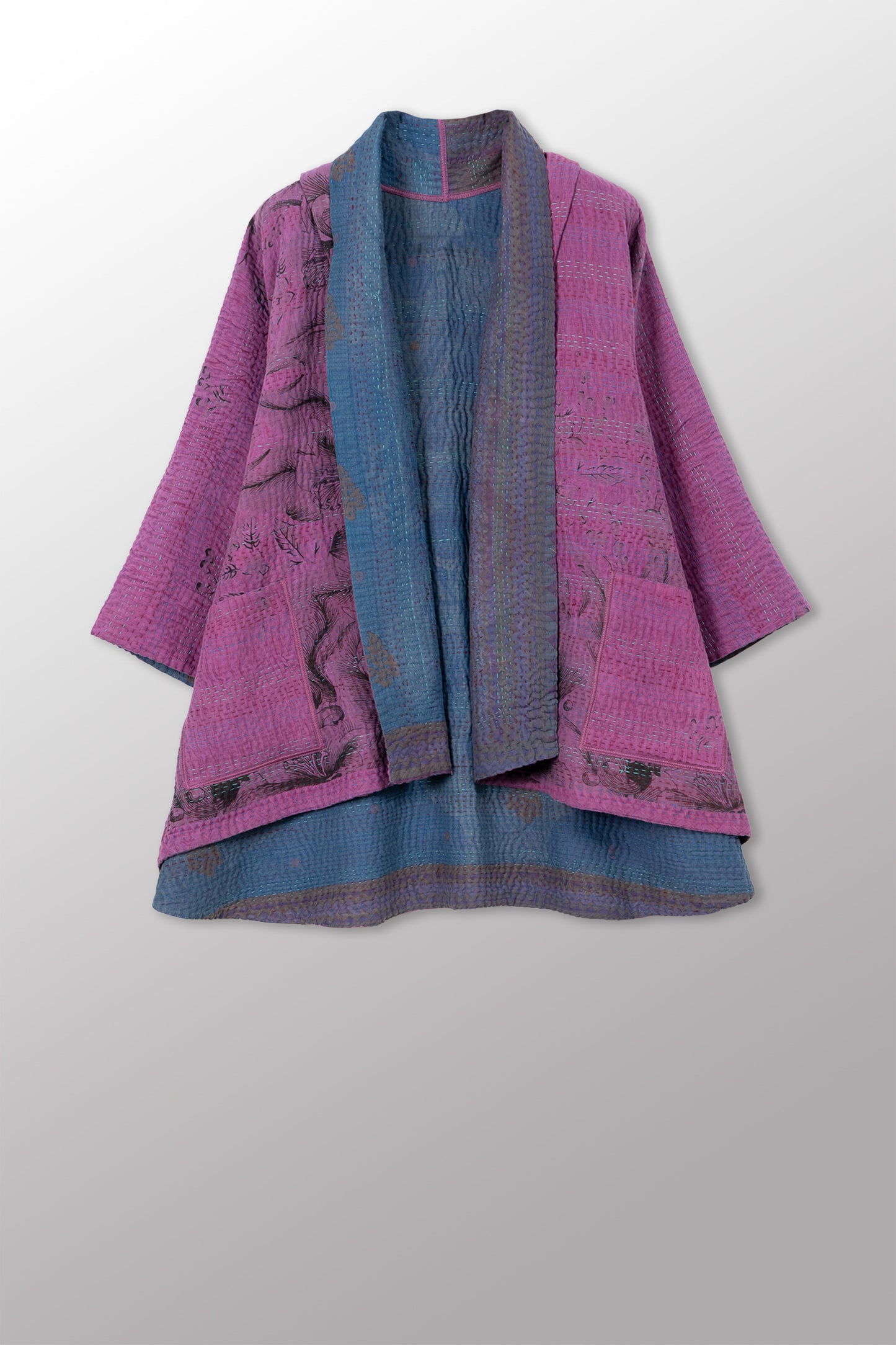 COTTON OVERDYE KANTHA KIMONO JKT - ov4004-cprp009a -