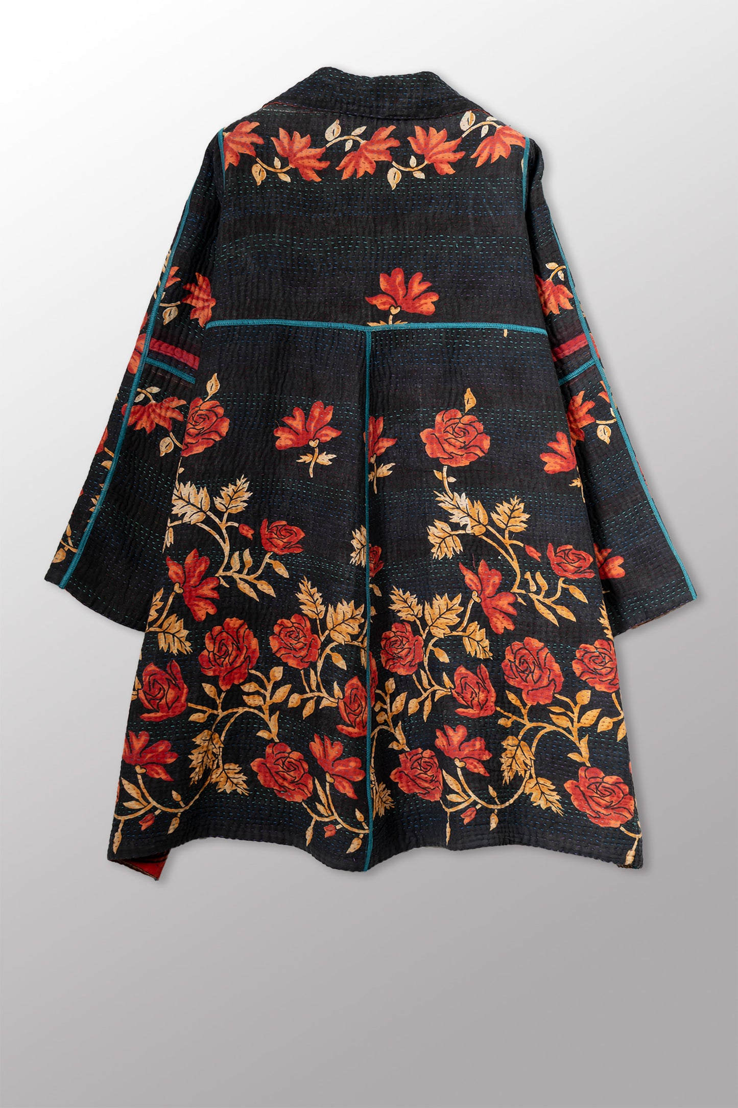 COTTON OVERDYE KANTHA A-LINE DUSTER - ov4311-corg002a -