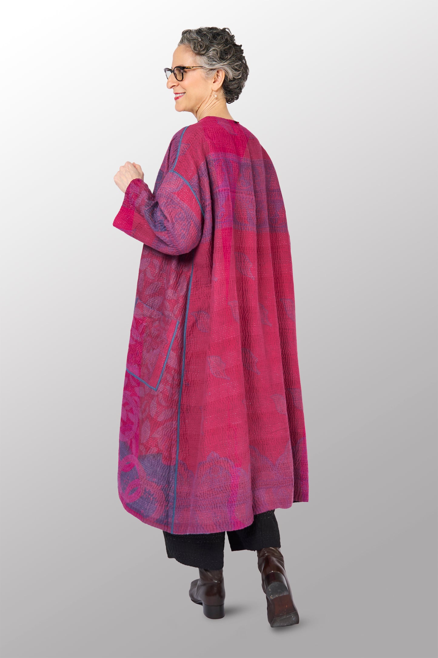 COTTON OVERDYE KANTHA LONG DUSTER - ov4328-cfus001a -