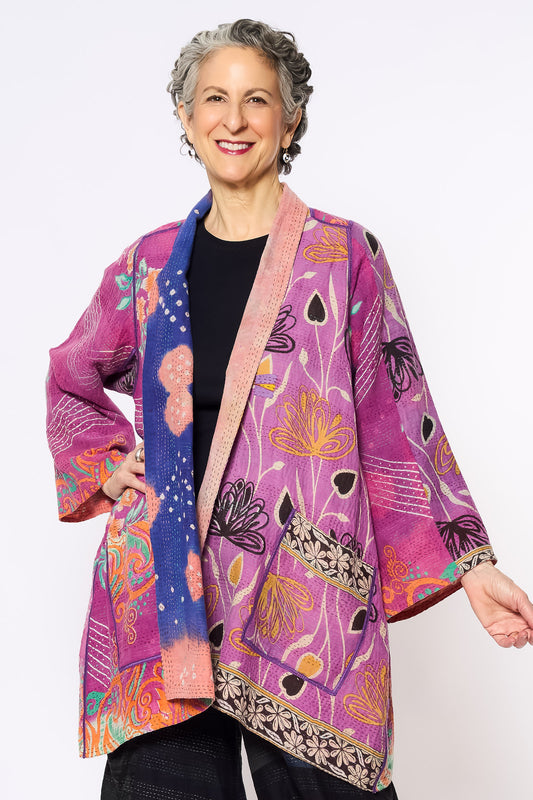 VINTAGE COTTON KANTHA A-LINE JKT - cv2003-0169a -