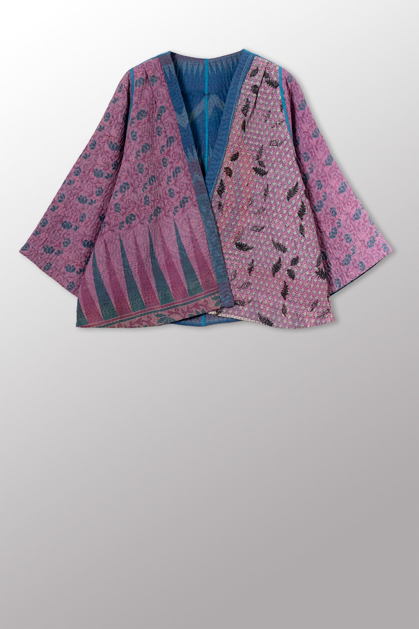 VINTAGE COTTON KANTHA BELL SHAPE JKT - cv4048-0053a -