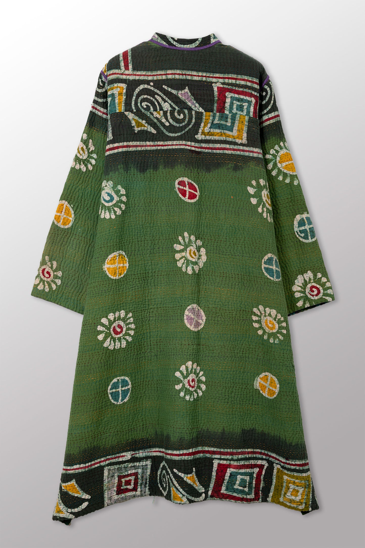 VINTAGE COTTON KANTHA KAFTAN COAT - cv4343-0003s -
