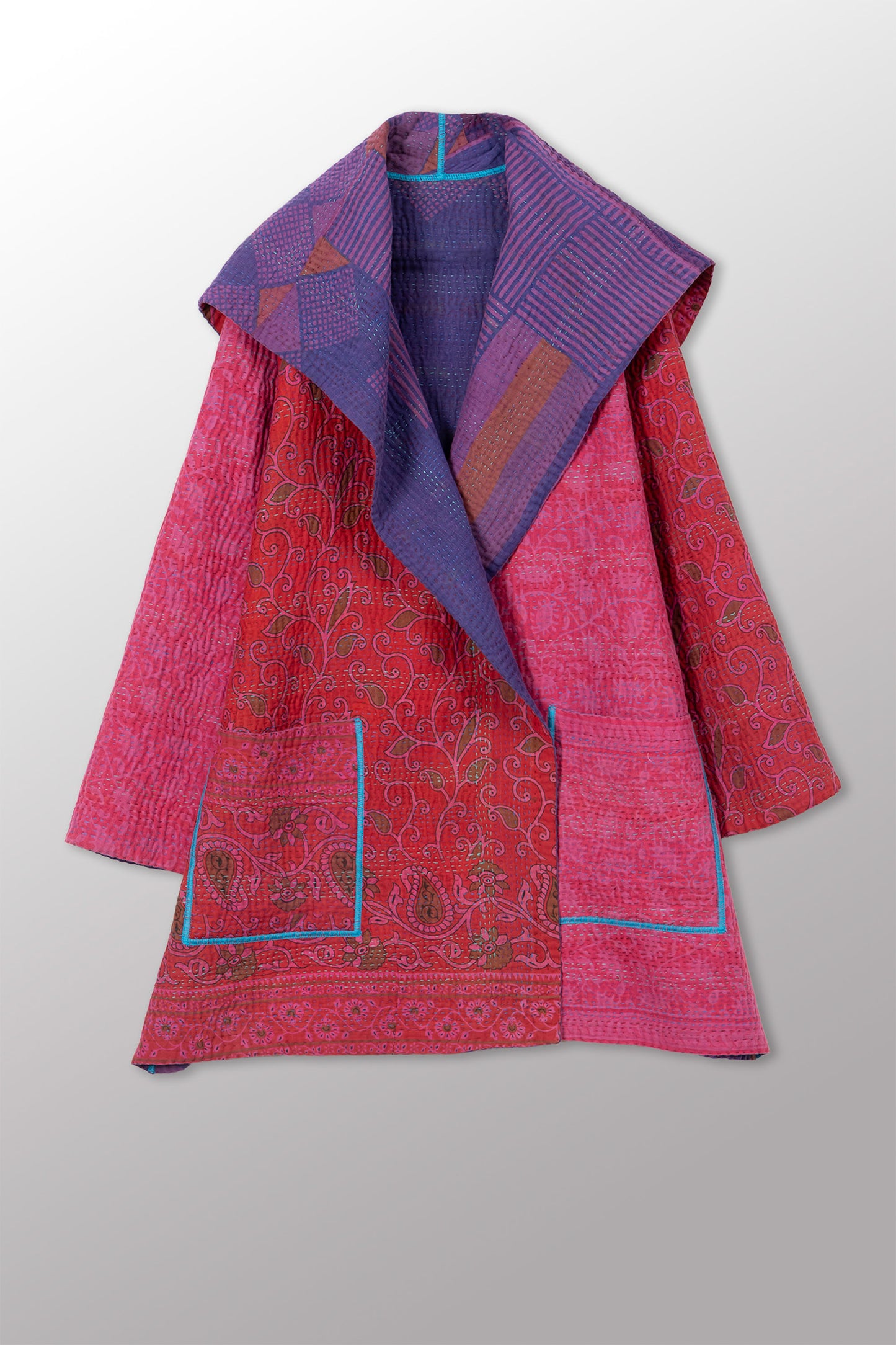 COTTON OVERDYE KANTHA POCKET COAT - ov4301-cfus001a -