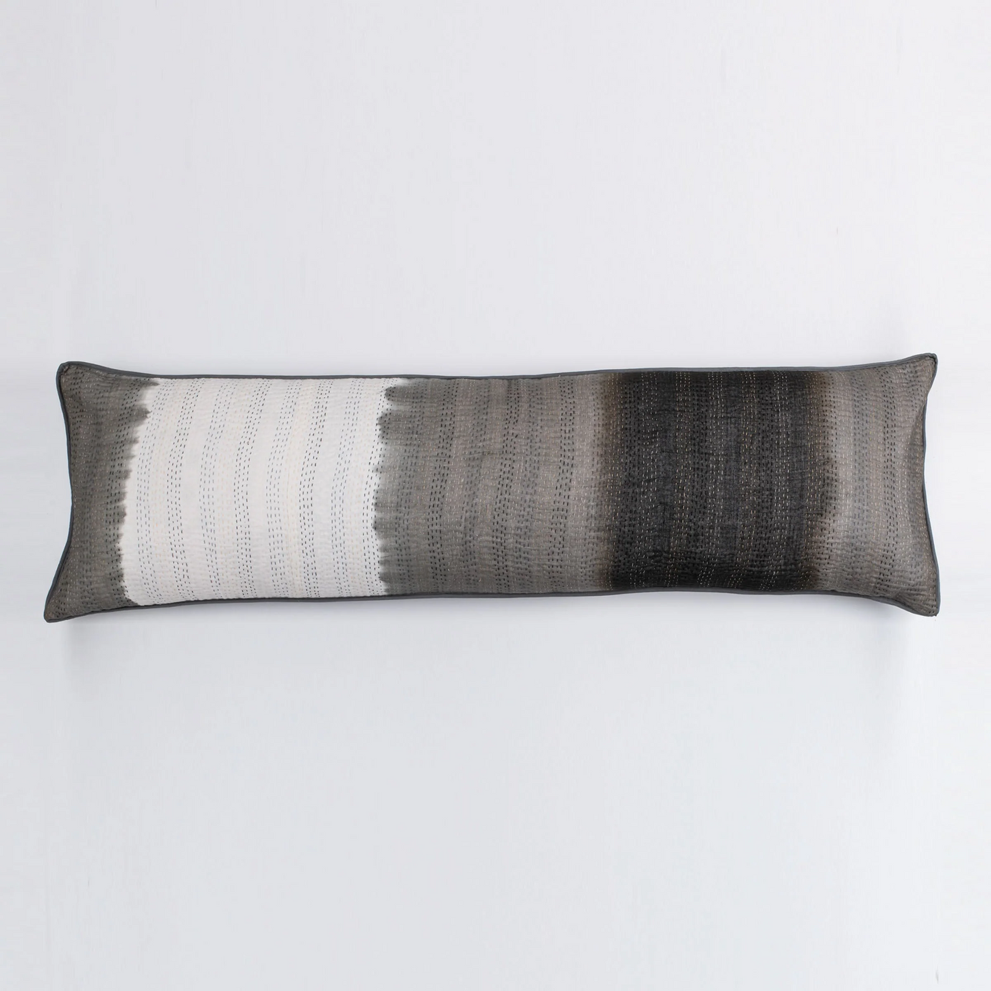 Kimono Cotton Kantha Lumber Pillows -Gray -