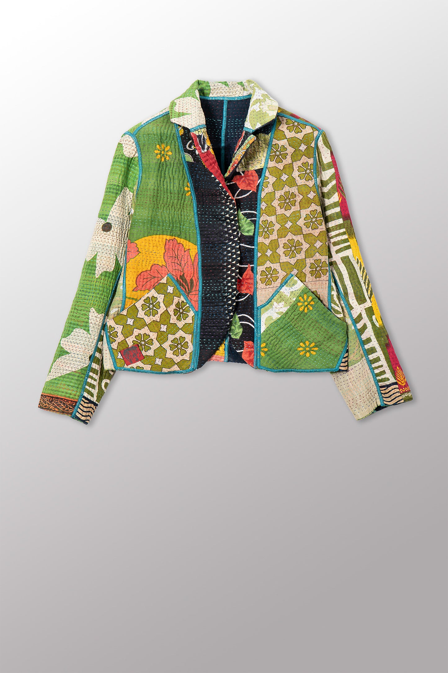 PUZZLE KANTHA CROPPED BASIC JACKET - pz4096-0001m -