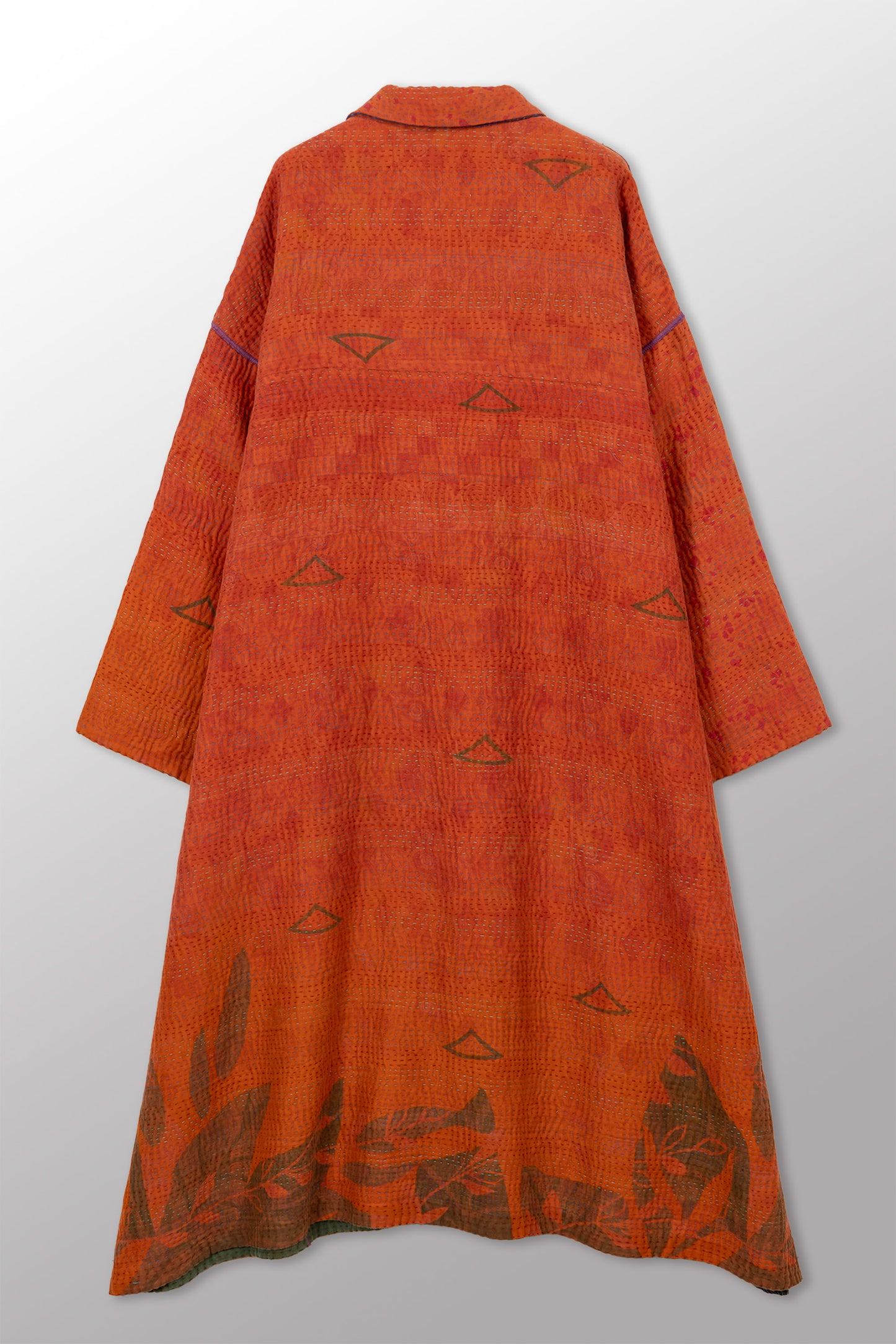 COTTON OVERDYE KANTHA OVERSIZED COAT - ov4326-corg001a -