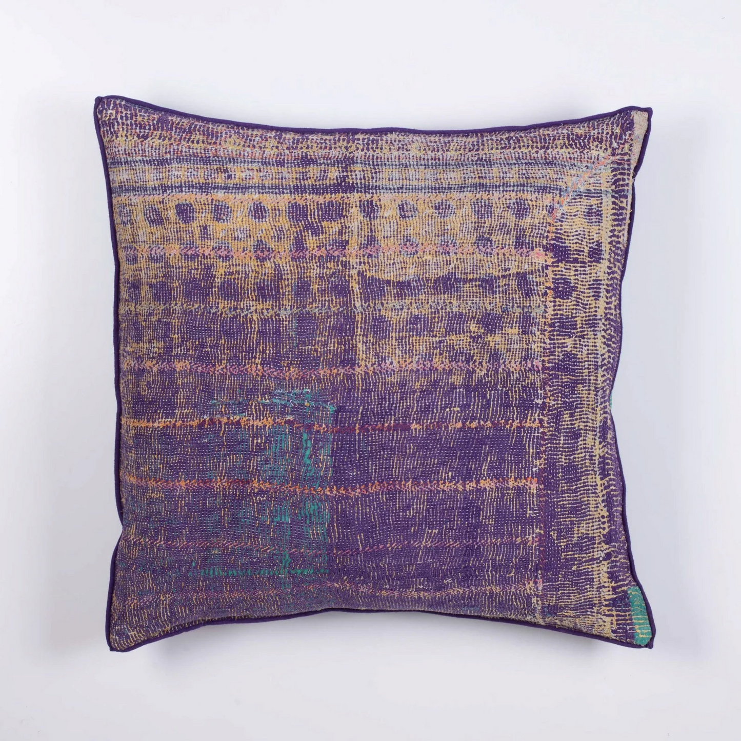 Vintage Ribbed Kantha Pillow Sham #0002
