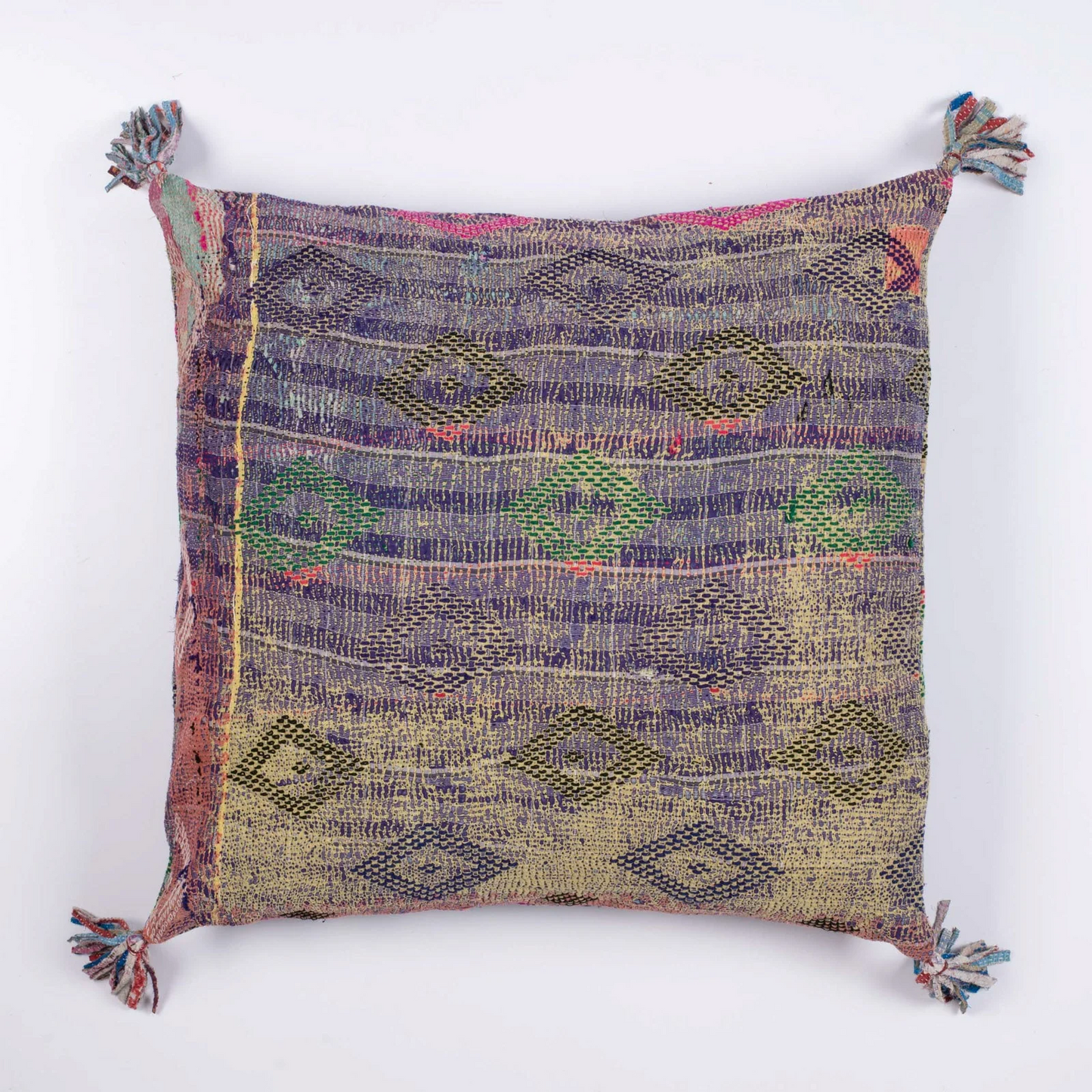 Vintage Ribbed Kantha Pillow Sham #0005