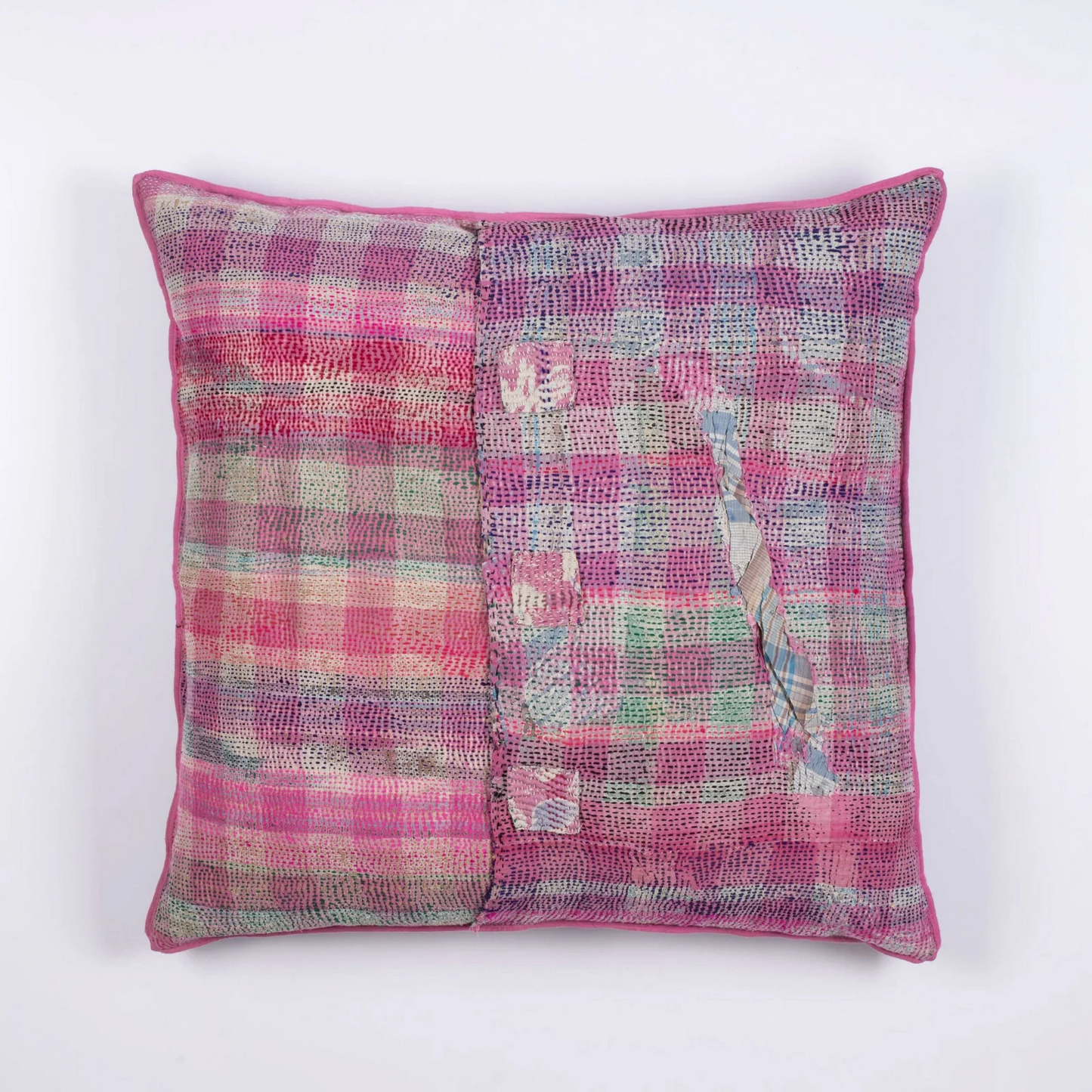 Vintage Ribbed Kantha Pillow Sham #0005