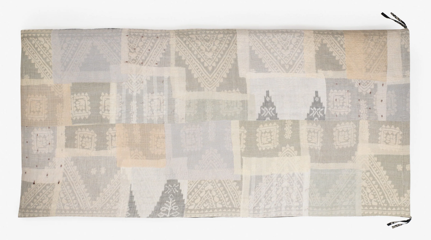 Mosaic Fray Handmade Vintage Kantha Day Bed Mattress Cover -Hydrangea -