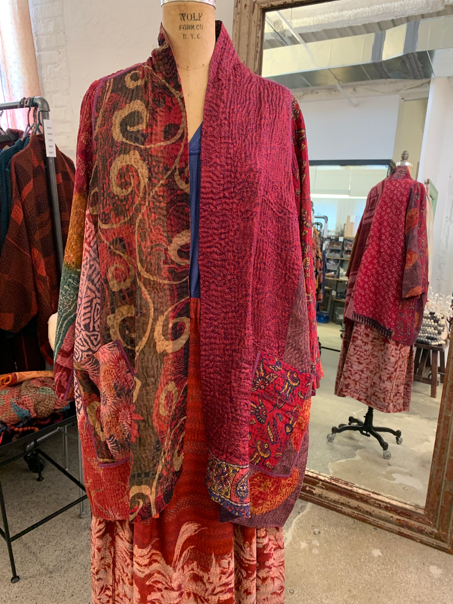 JACQUARD SILK KANTHA A-LINE JKT - js4003-mar -