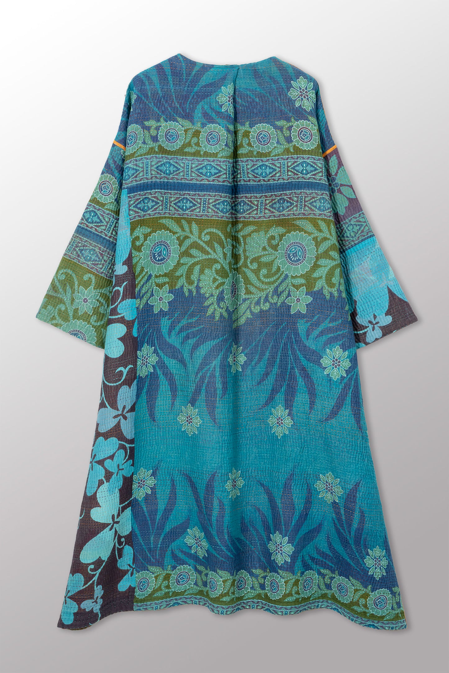 VINTAGE COTTON KANTHA LONG DUSTER - cv4328-0016a -