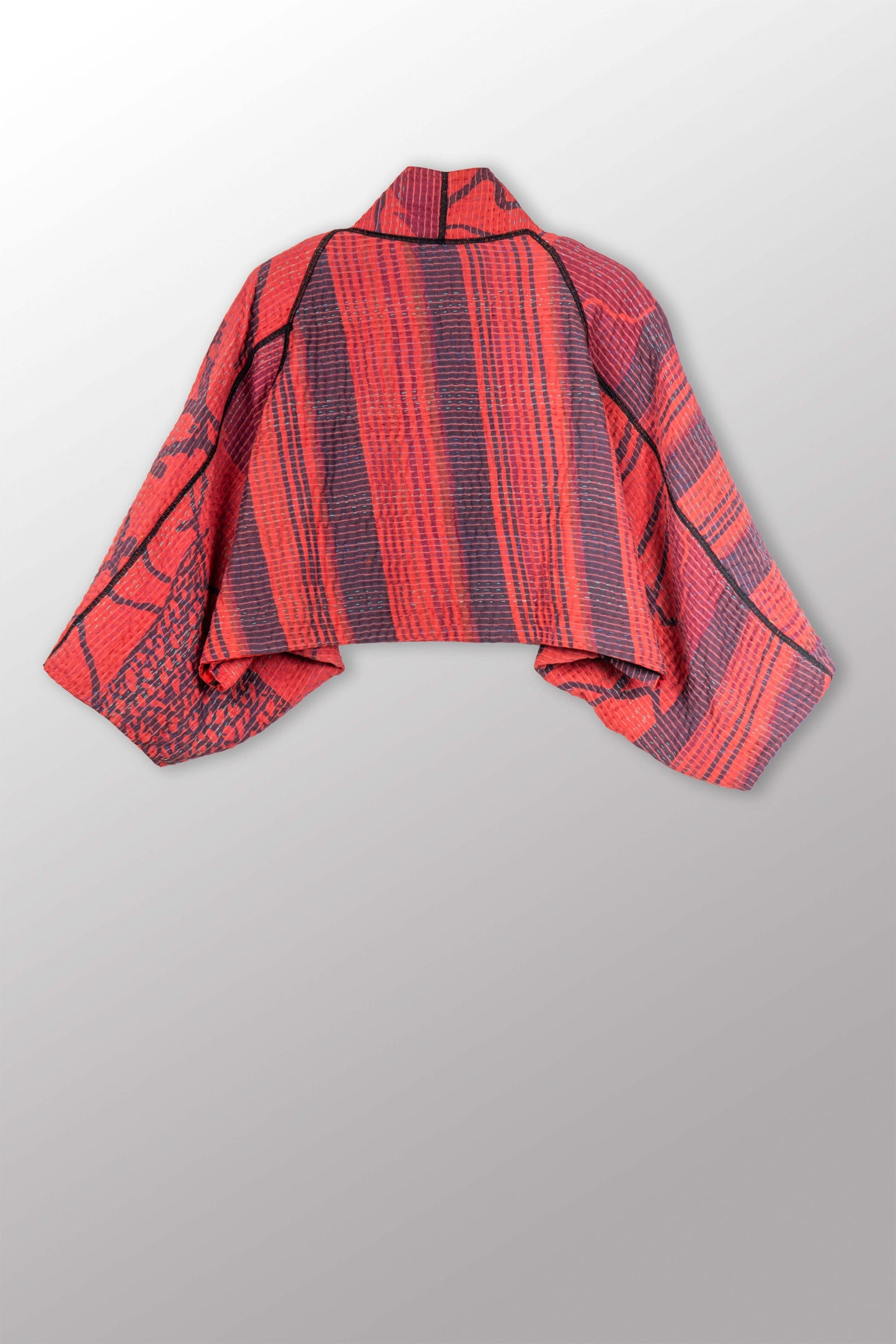 COTTON OVERDYE KANTHA PUFF SLV. SHRUG - ov4062-cred010a -